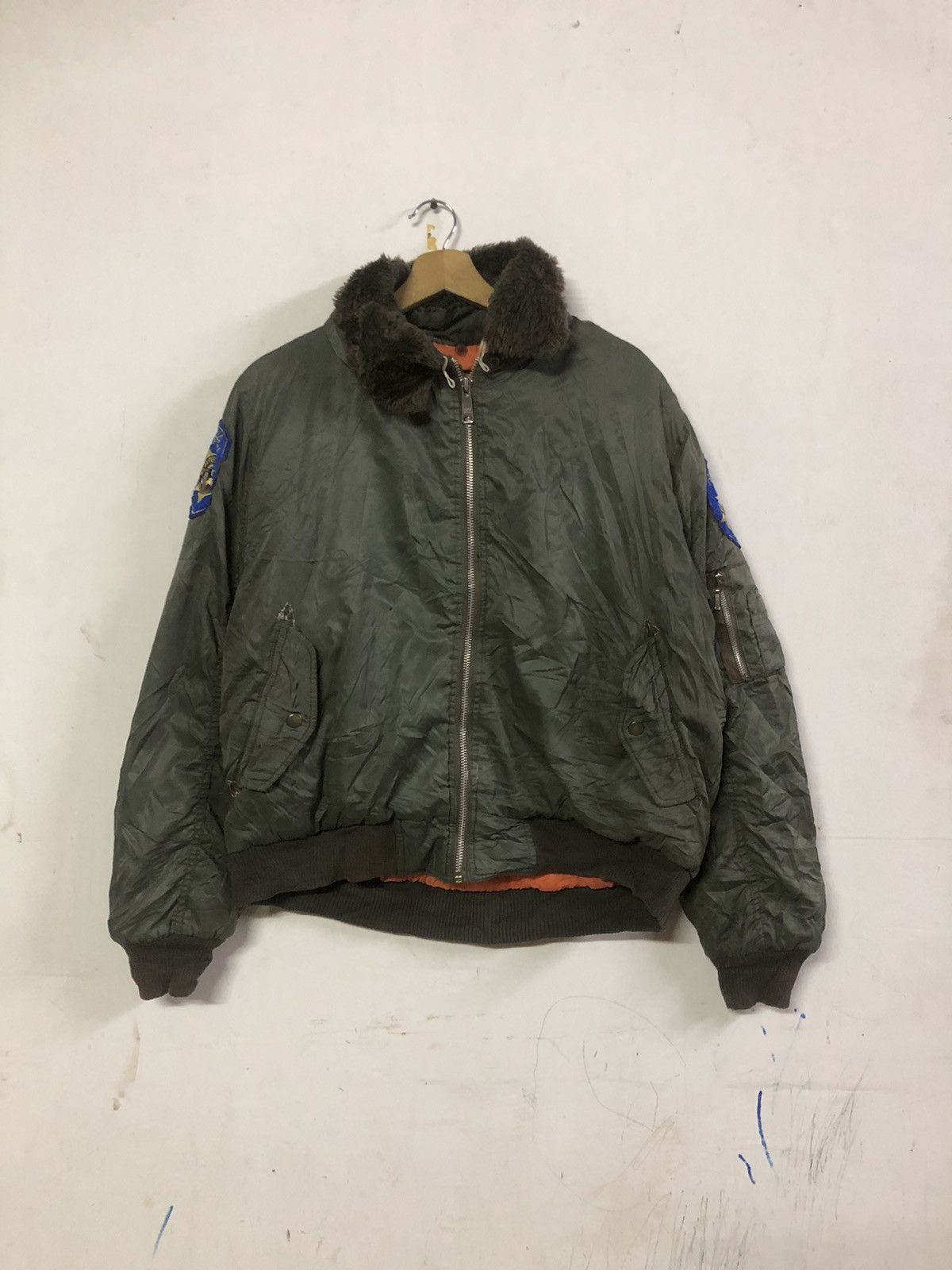 Japanese Brand Vintage Bomber Jacket reversible Double Pockets 90’s Size US L / EU 52-54 / 3 - 1 Thumbnail