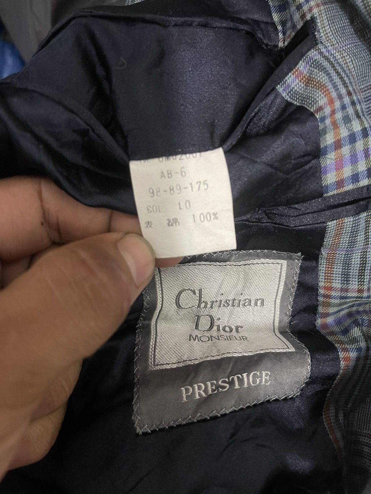 Christian Dior Monsieur × Vintage Vintage Christian Dior Monsieur Blue Plaid Blazer Jacket Size US M / EU 48-50 / 2 - 8 Thumbnail