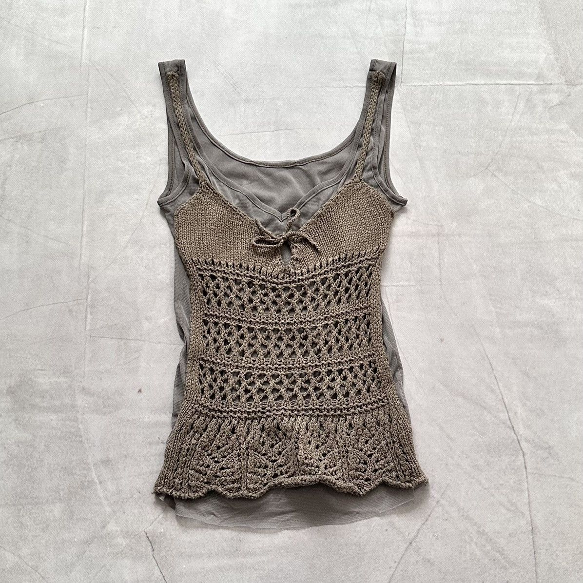 Hysteric Glamour Boho Mesh Knit Tank Top T Shirt Miss Sixty Cop Copine Vibe Size S / US 4 / IT 40 - 1 Thumbnail