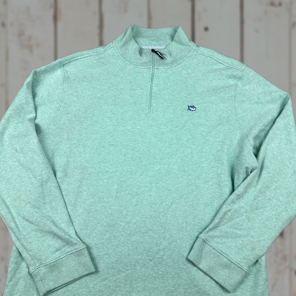 Southern Tide Southern Tide Sweater Men 2XL Green Solid Skipjack Pullover Logo 1/4 Zip XXL Size US XXL / EU 58 / 5 - 1 Thumbnail