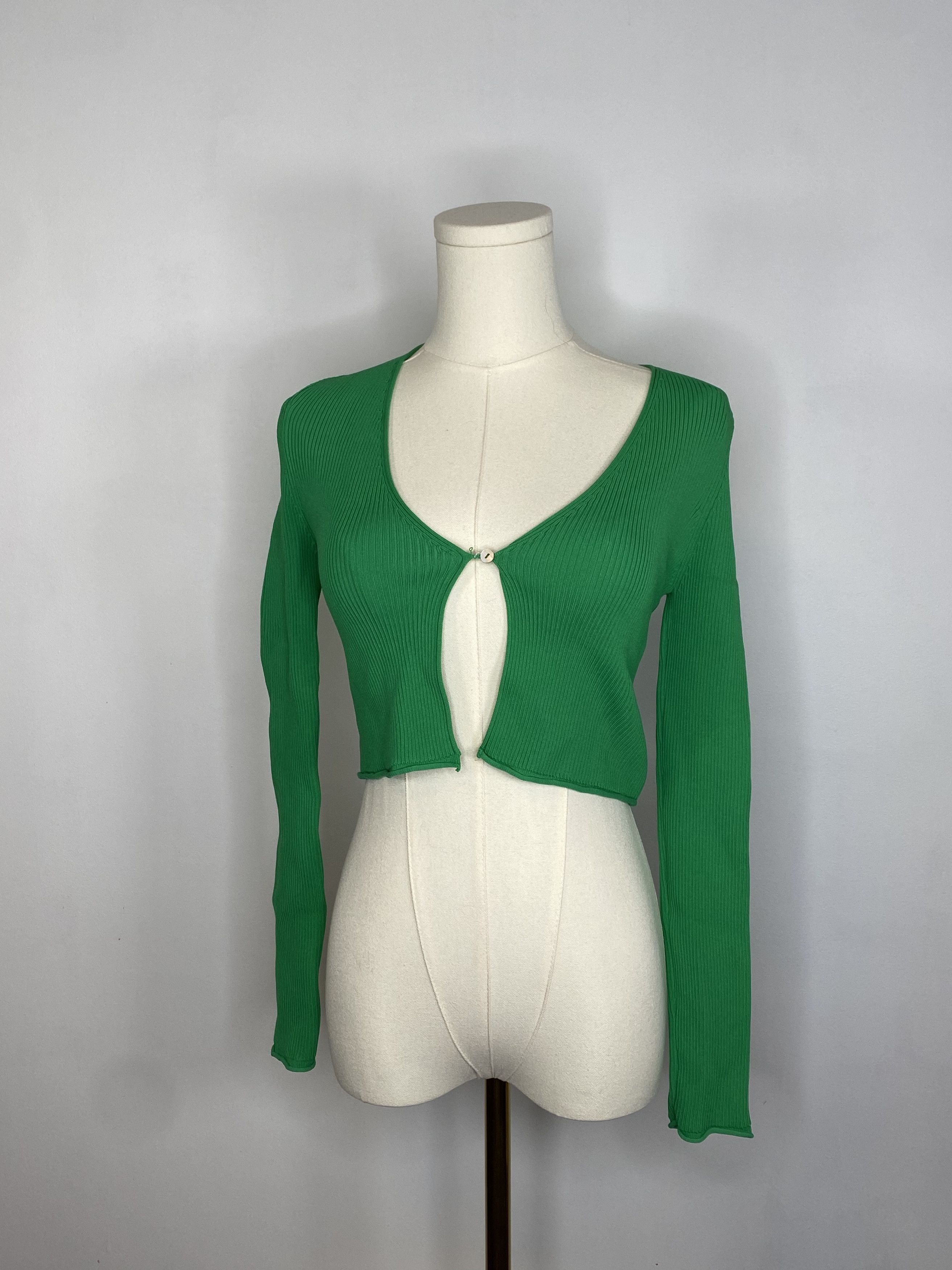 Zara Zara - Green Knit Cardigan Size S / US 4 / IT 40 - 2 Thumbnail