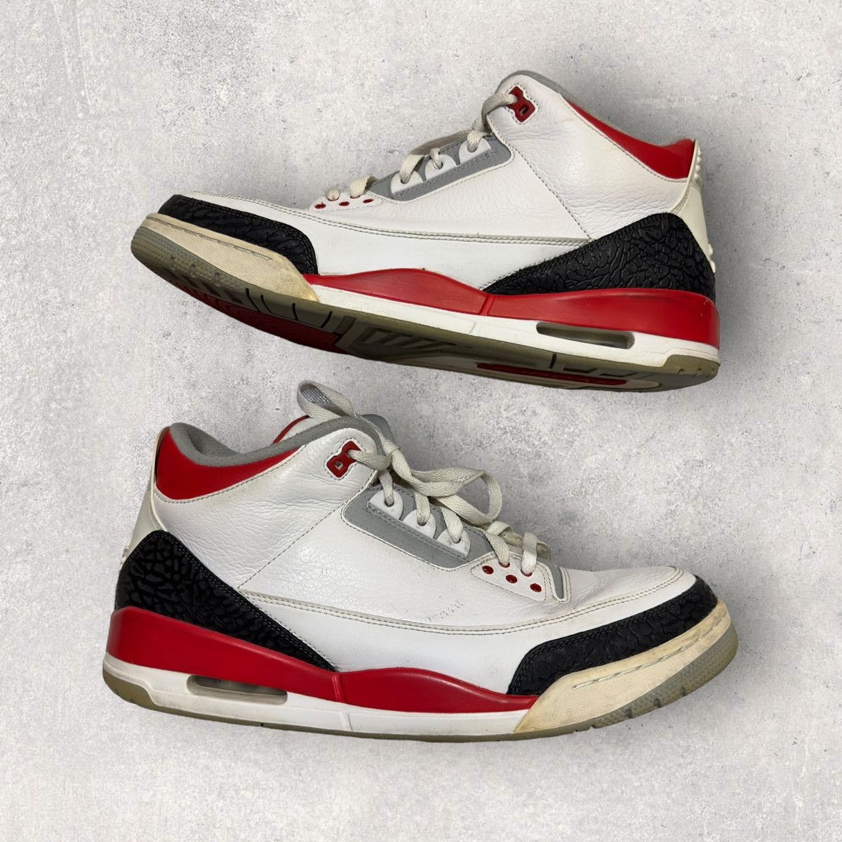 image of Air Jordan 3 Retro “Fire Red” 2013 Shoes in White, Men's (Size 14)