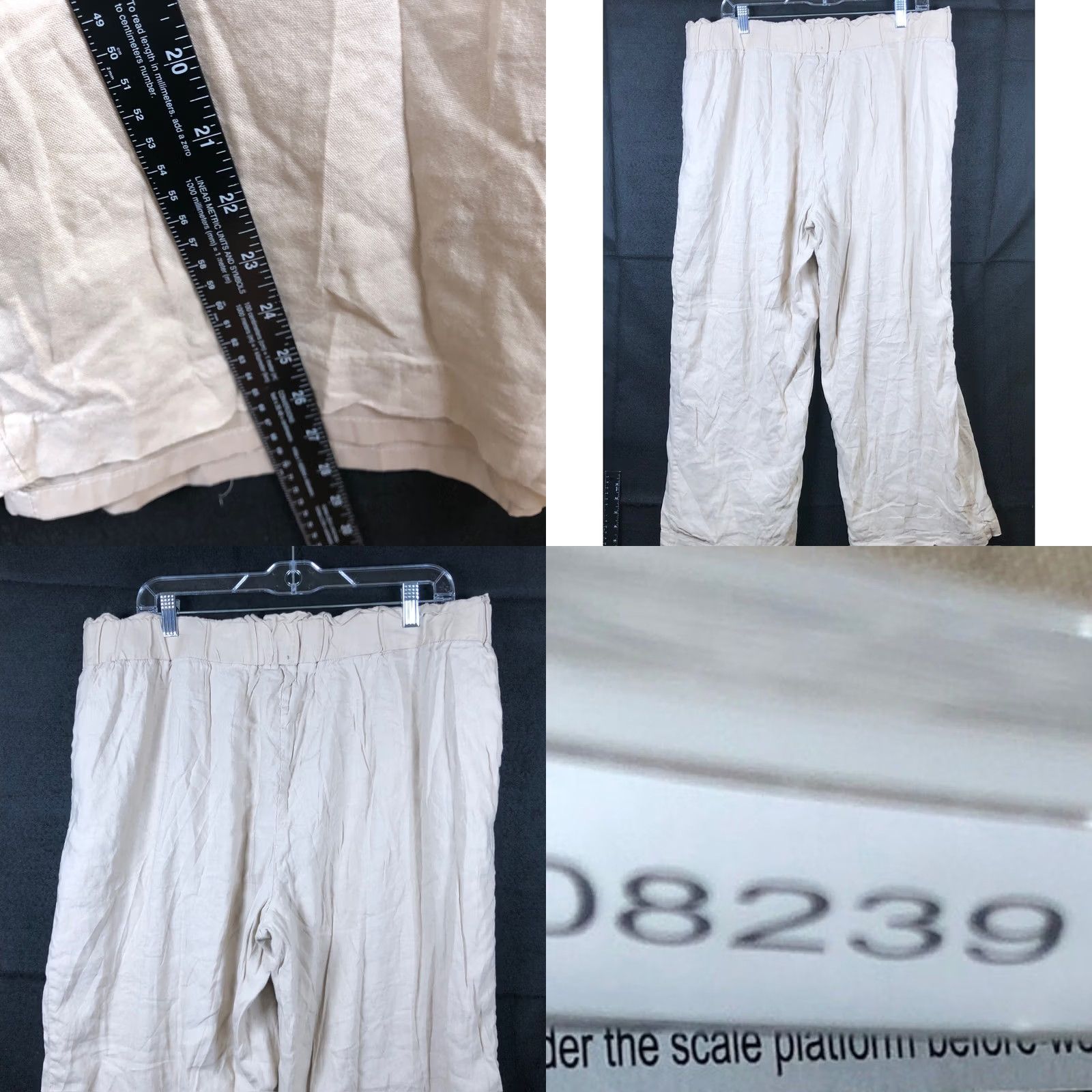 Calvin Klein Calvin Klein Women Pants Tan Pull On High Rise Lined Paperbag Linen Blend XL Size 40" / US 18 - 8 Thumbnail