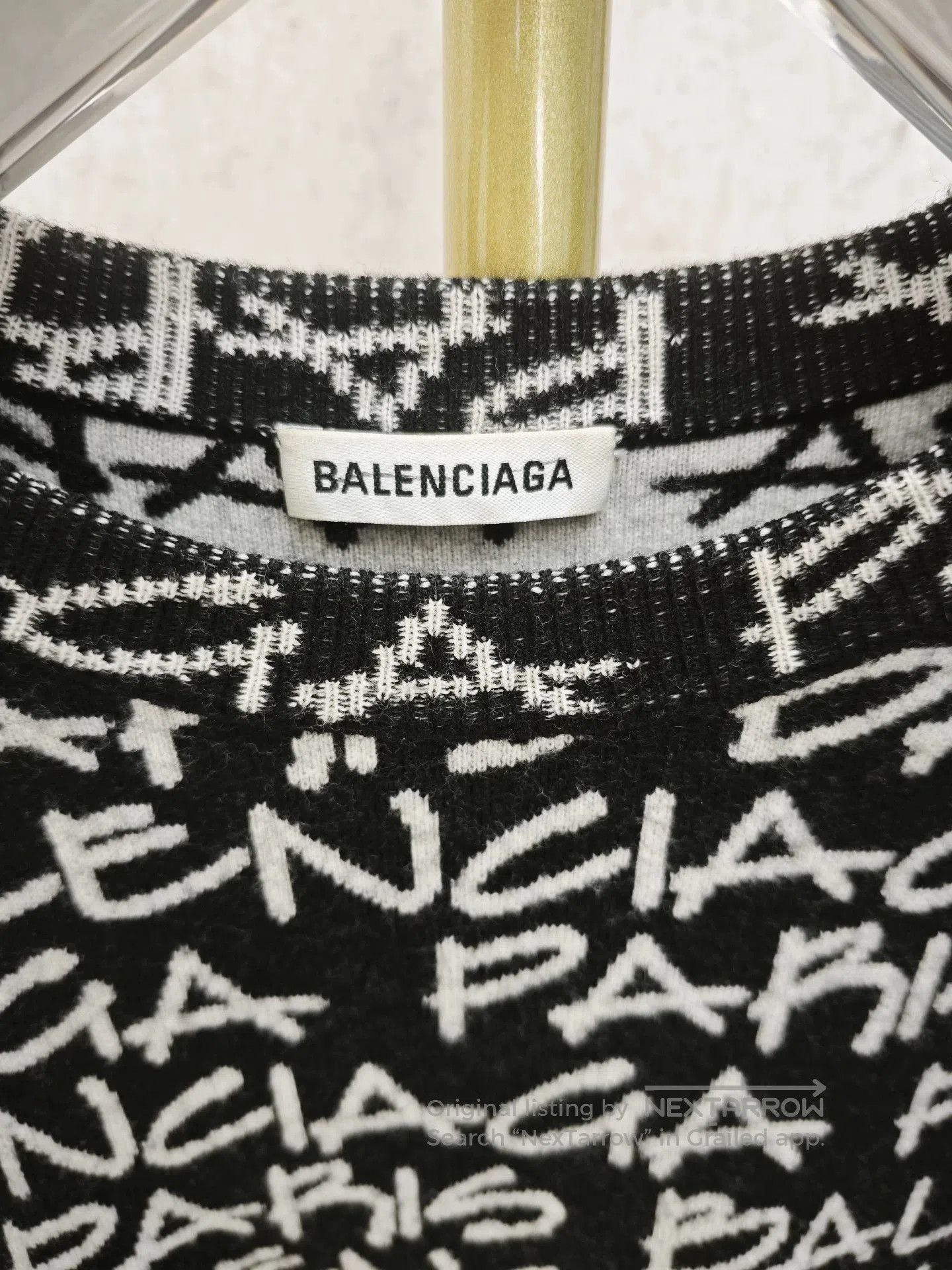 Balenciaga Balenciaga All-Letter Print Sweater. Size US L / EU 52-54 / 3 - 2 Thumbnail