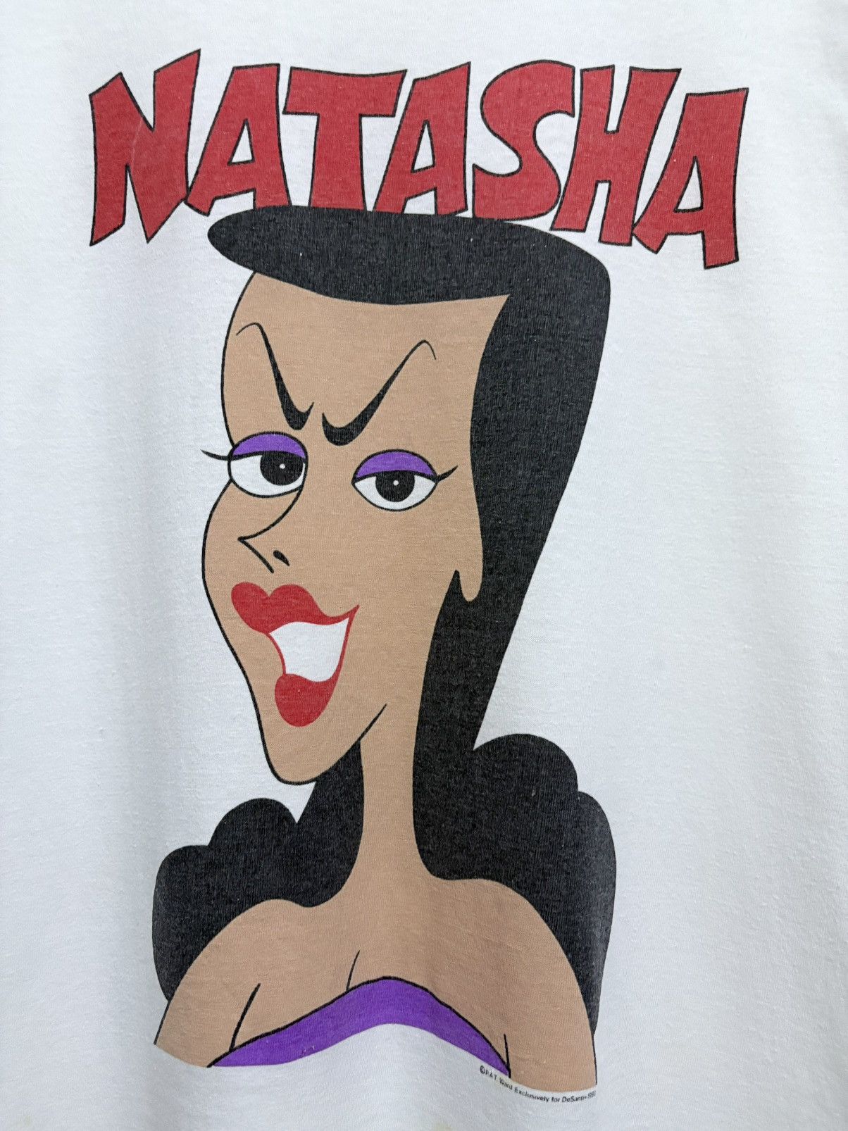 Vintage Vintage 90's Cartoon Rocky Bullwinkle Natasha Fatale T-Shirt Size US M / EU 48-50 / 2 - 4 Thumbnail