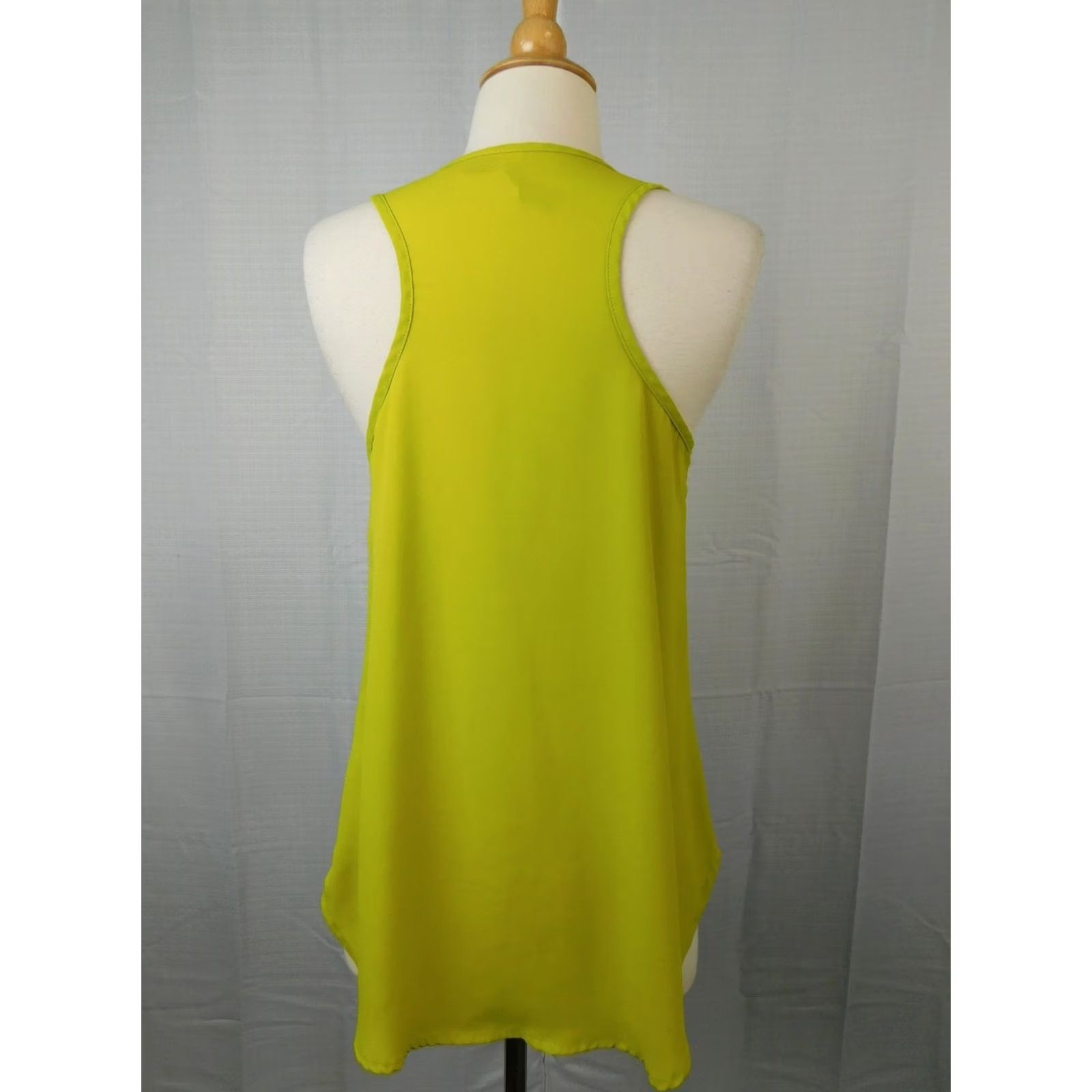 YOKE Eyeshadow Tank Top Sleeveless Scoop Neck Crochet Yoke Yellow Small Women's Blouse Shirt Summer Casual Knit Polyester Vintage No Size S / US 4 / IT 40 - 4 Thumbnail