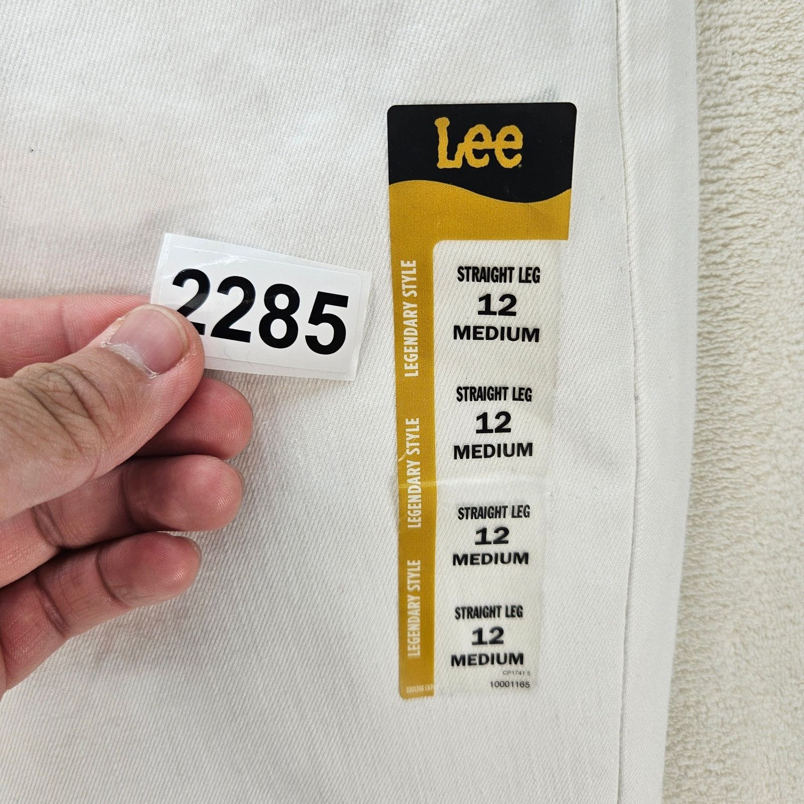 Lee LEE WOMEN'S 12 MEDIUM WHITE CLASSIC FIT STRAIGHT LEG JEANS Size 34" / US 12 / IT 48 - 6 Thumbnail