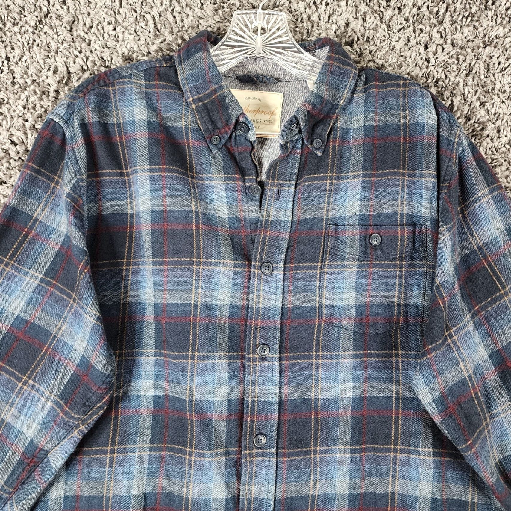 Weatherproof VINTAGE Weatherproof Plaid Flannel Button-Up Shirt Adult Medium Blue Long Sleeve Mens Size US M / EU 48-50 / 2 - 3 Thumbnail