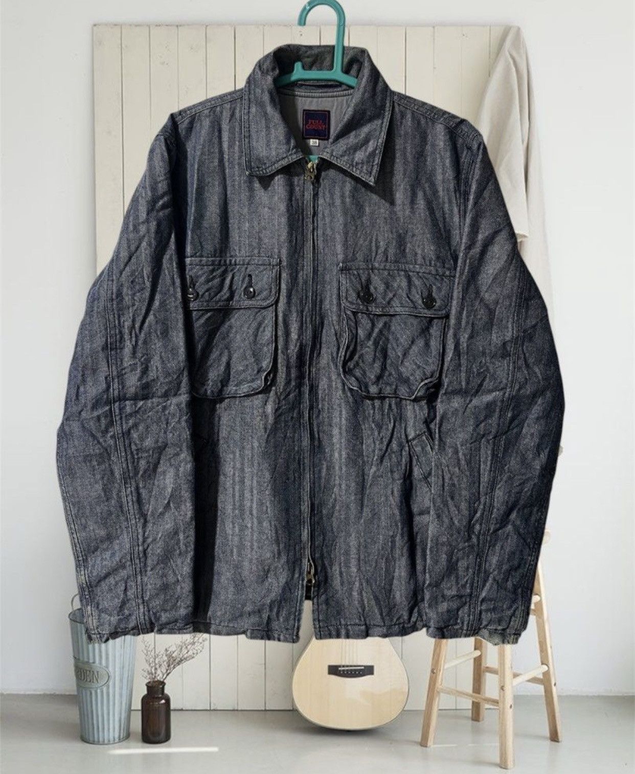 Warehouse Fire 🔥 FULL COUNT denim jacket double pocket heavy jacket Size US L / EU 52-54 / 3 - 1 Thumbnail