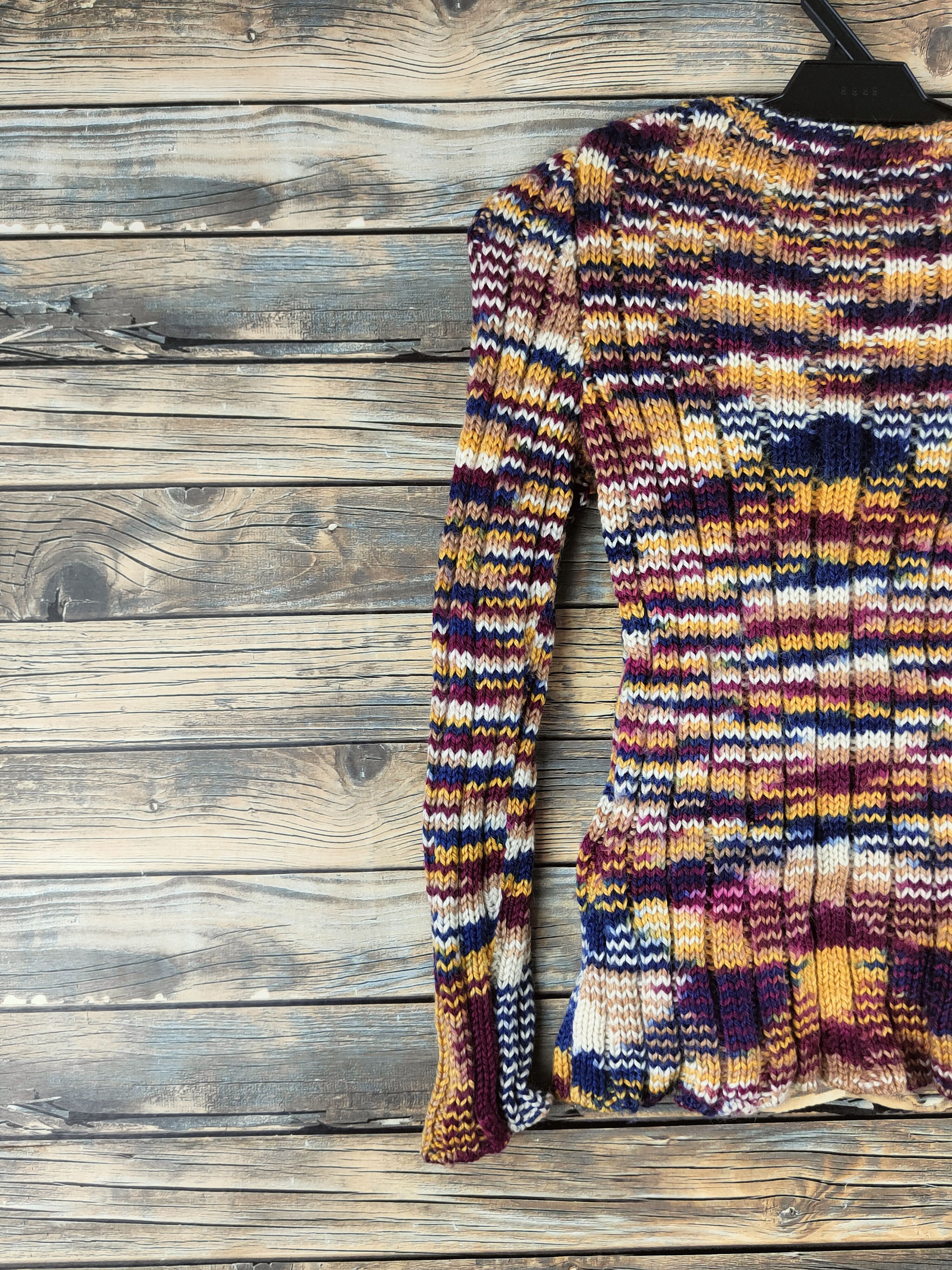 Hanae Mori DL Hanae Mori-Vivid Mix Knitwear Sweatshirts #46-573 Size S / US 4 / IT 40 - 8 Thumbnail