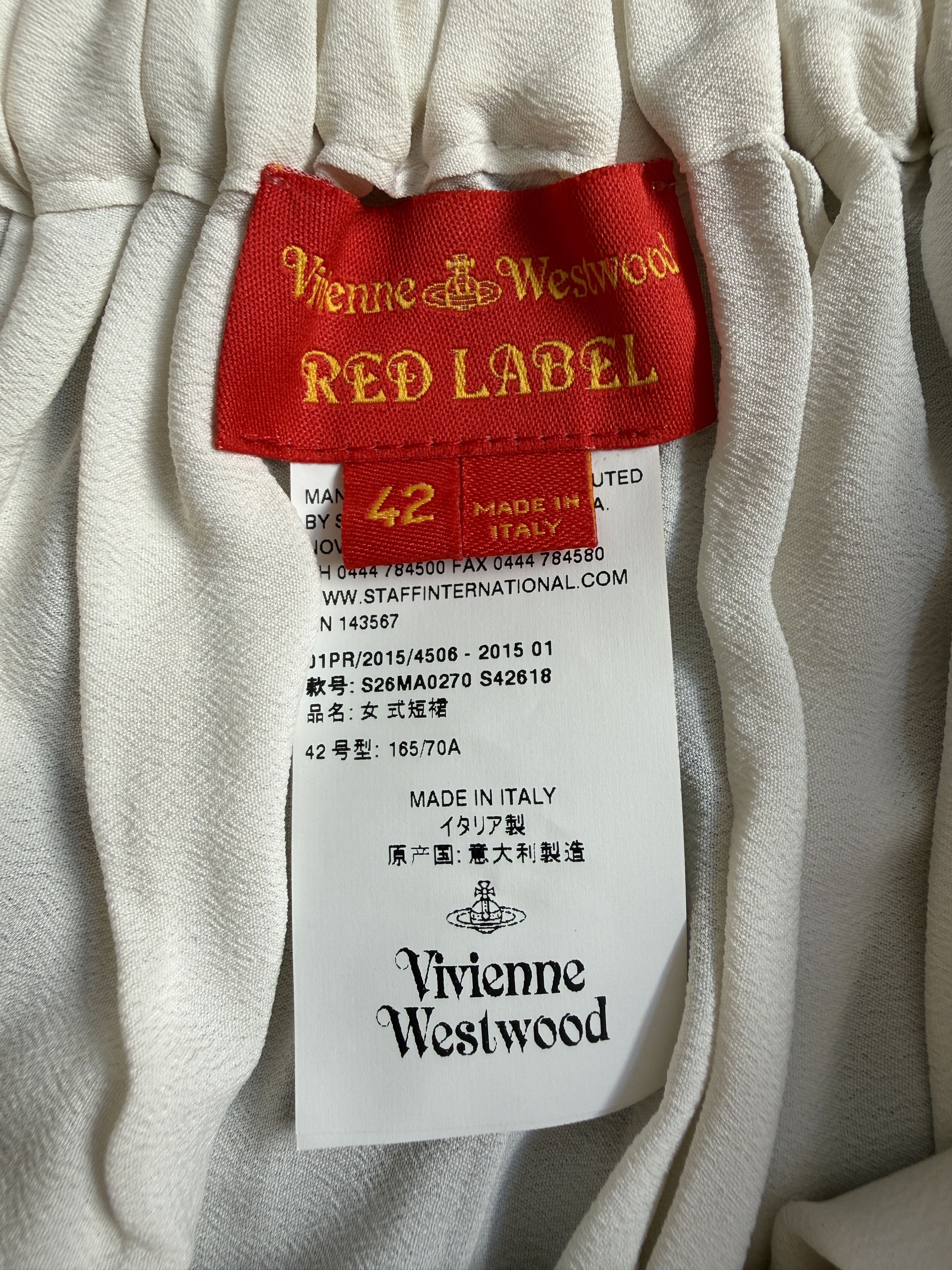 Vivienne Westwood 900$+ Red Label 2015 White Silk Blend Flowy Skirt Size 30" / US 8 / IT 44 - 6 Thumbnail