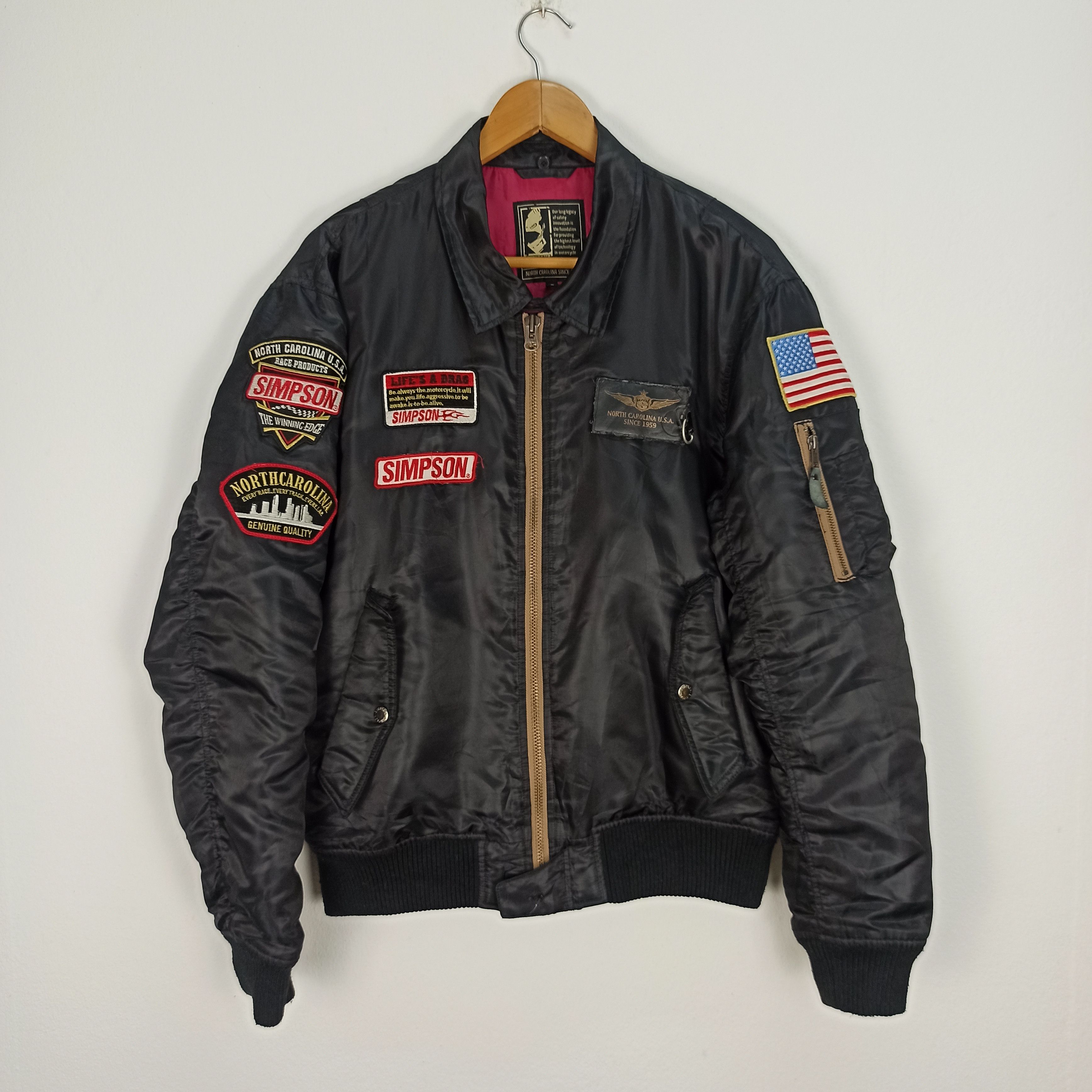 Fox Racing Vintage Simpson Motor Cycle Racing Bombers Jacket Size US L / EU 52-54 / 3 - 1 Thumbnail