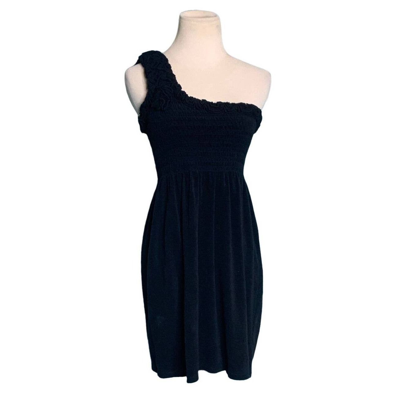 Juicy Couture Juicy Couture black smocked one shoulder dress size small Size S / US 4 / IT 40 - 1 Thumbnail