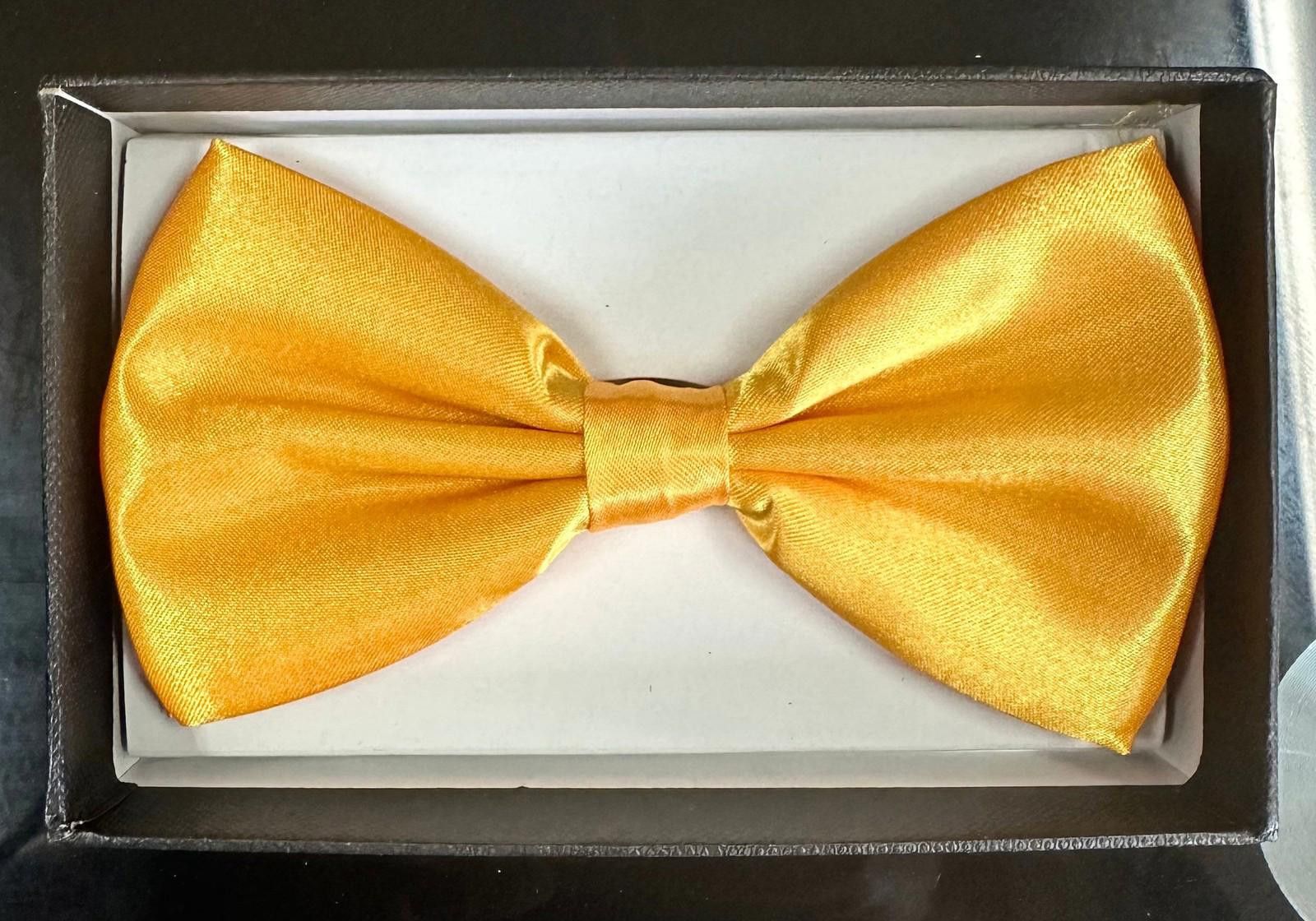 Designer Satin Bow Tie YELLOW Adult Unisex Size ONE SIZE - 1 Preview