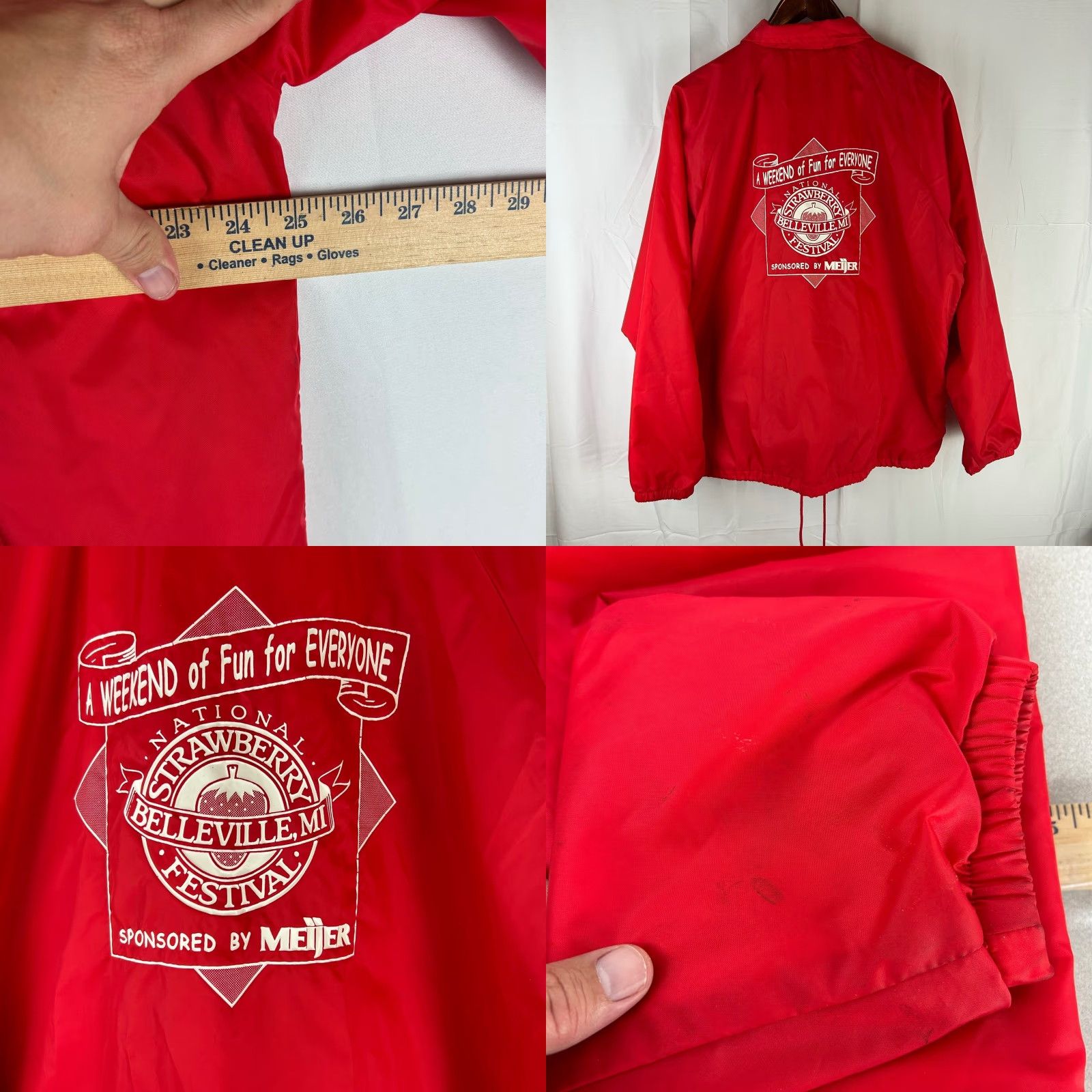 Augusta Sportswear VINTAGE Augusta Sportswear Coaches Jacket Mens Large Red National Strawberry Festival 80s 90s Jacket Coat Size US L / EU 52-54 / 3 - 9 Thumbnail