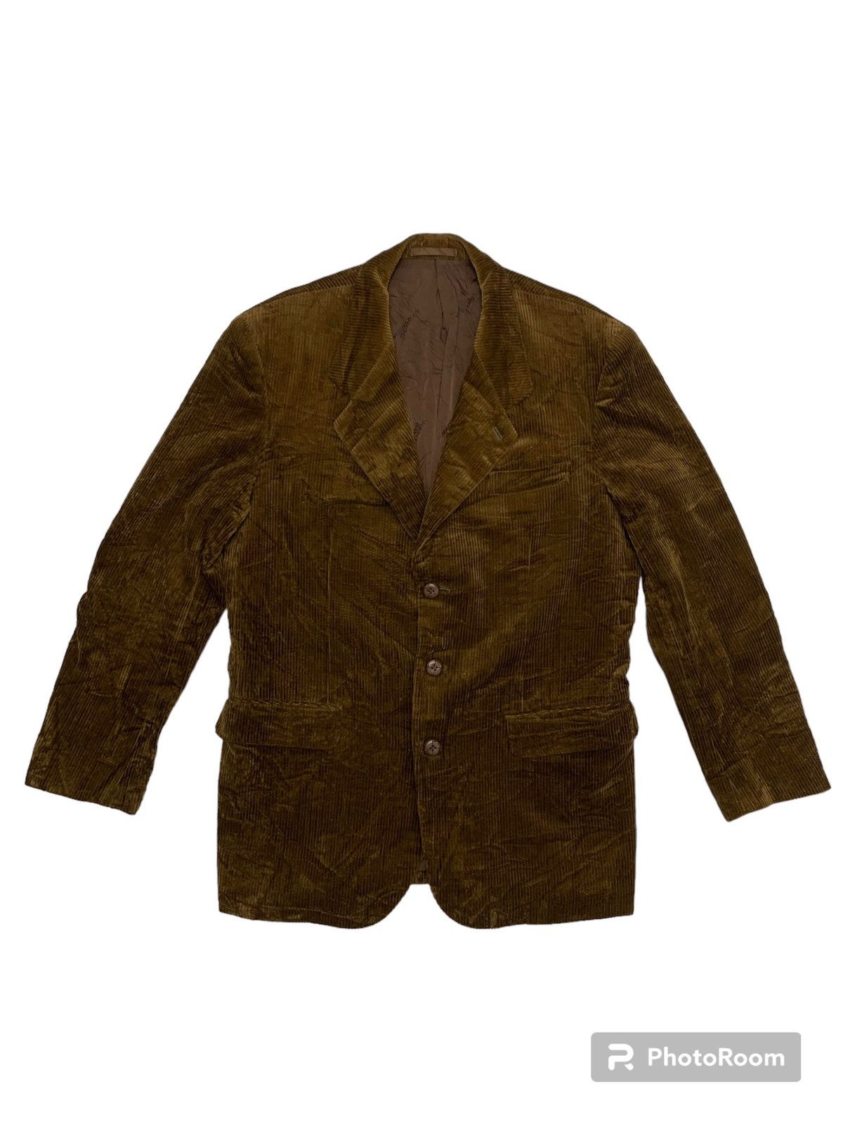 Harley Davidson × Vintage Vintage Harley Davidson corduroy blazer coat leather elbow Size 42L - 1 Thumbnail