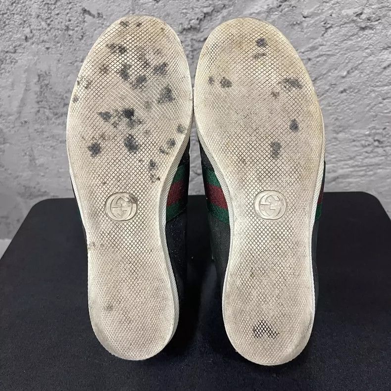 Gucci Gucci Black Sneakers with Green and Red Stripe-2505 Size US 8.5 / EU 41-42 - 7 Thumbnail