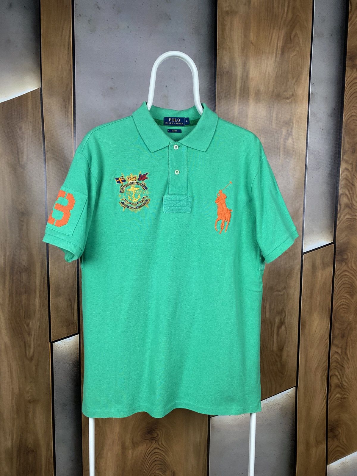 Polo Ralph Lauren 🎠Vintage Polo T-Shirt Polo Ralph Lauren Racing 3 Chief Keef🎠 Size US L / EU 52-54 / 3 - 1 Thumbnail