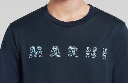 Marni o1f1d3z0725 Logo T-Shirt in Navy Size US XL / EU 56 / 4 - 2 Thumbnail