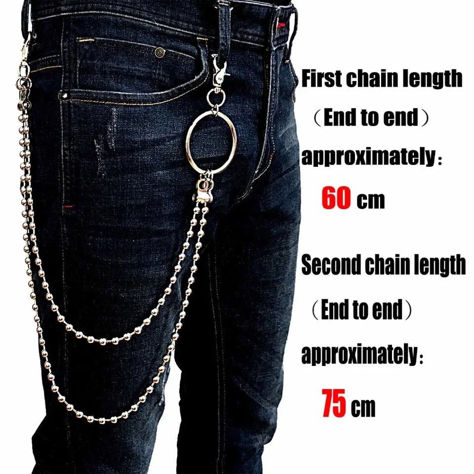 Jewelry Double Bead Chain Punk Rock Fashion Pants Chain Size ONE SIZE - 5 Thumbnail