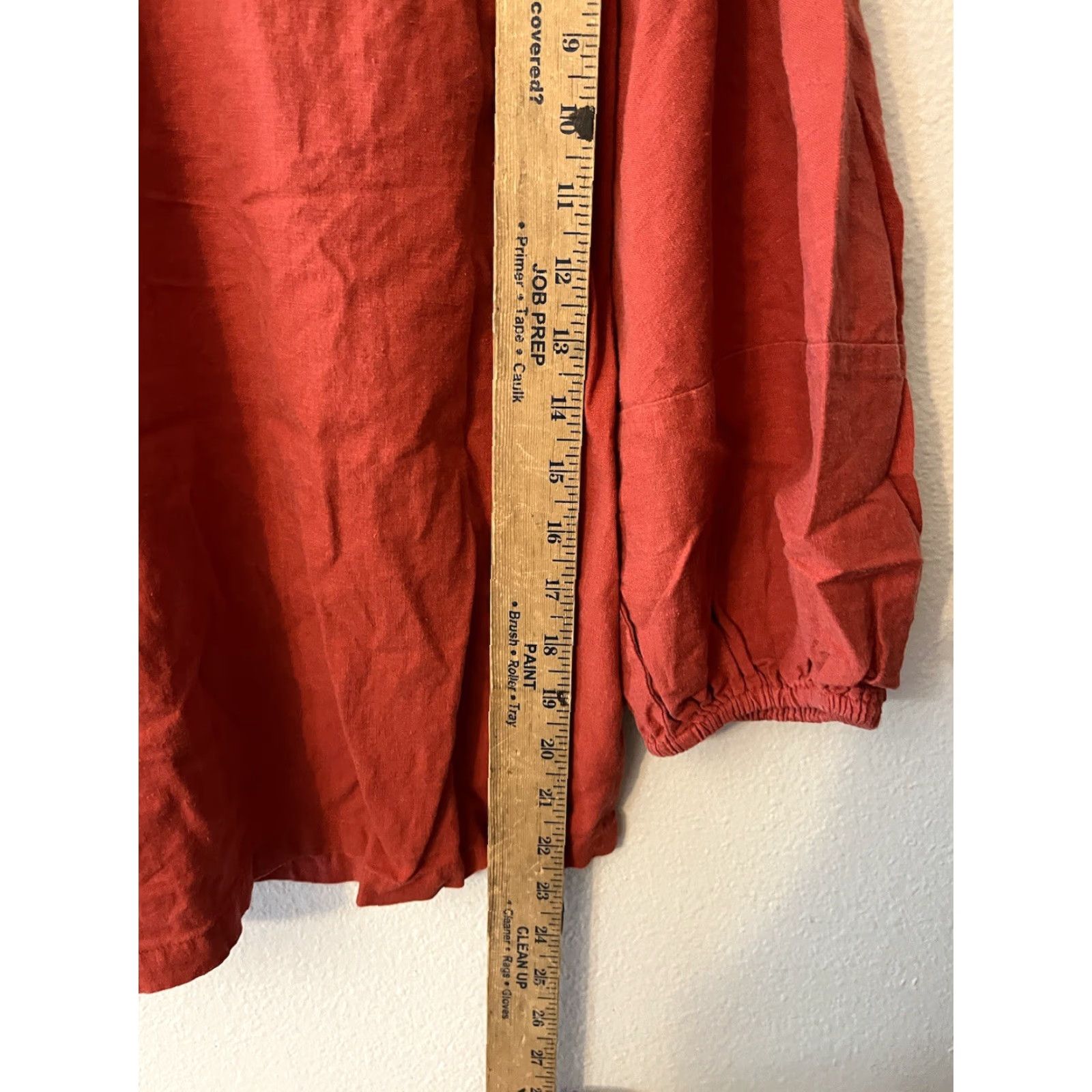 Loft VINTAGE Loft Linen Blouse Women’s XS Balloon Sleeve Boat Neck Solid 80s Orange Size XS / US 0-2 / IT 36-38 - 5 Thumbnail