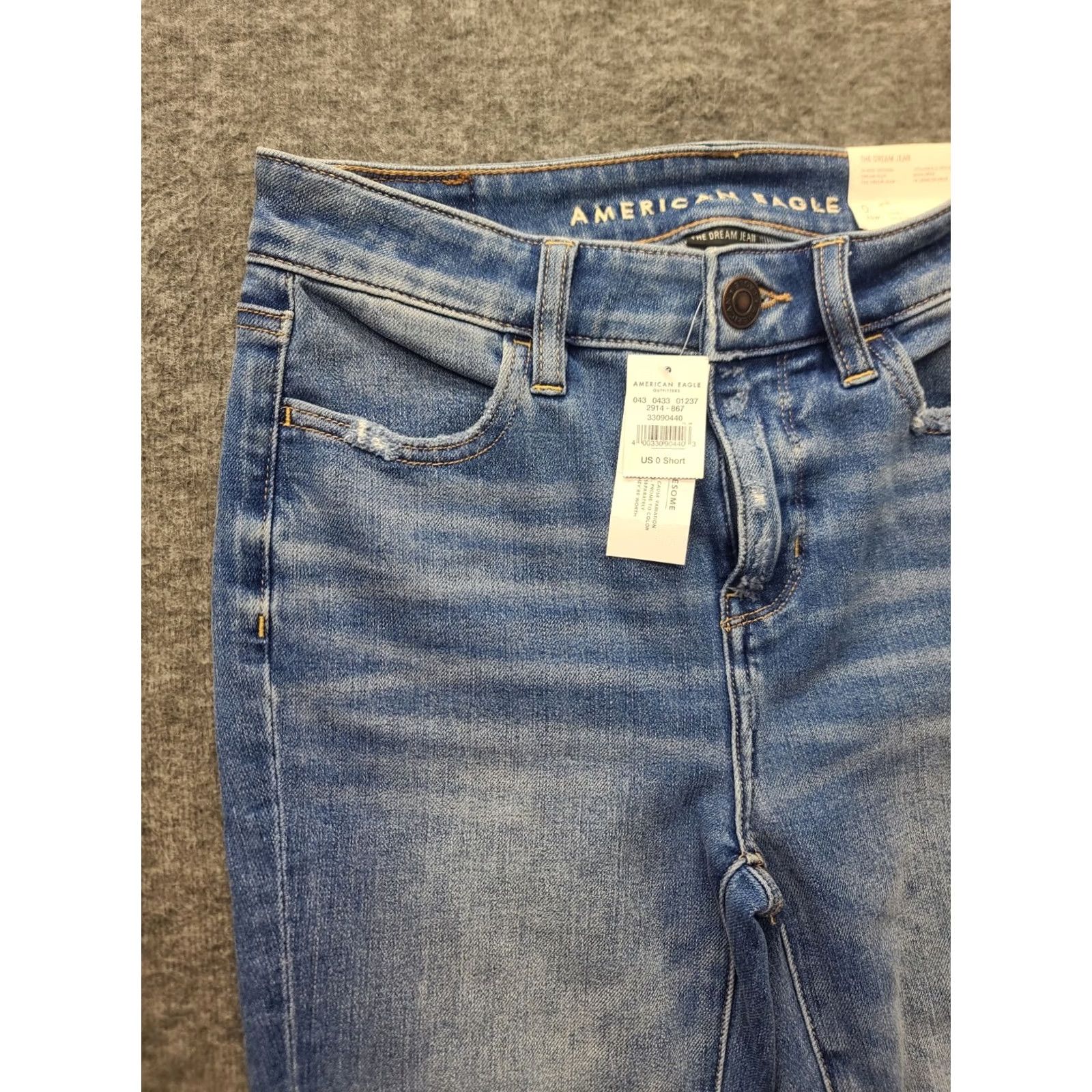 American Eagle Outfitters VINTAGE American Eagle Jeans Womens 0 25x28 Short The Dream Hi Rise Distressed Jegging 90s Womens Jeans Size 25" / US 0 / IT 36 - 7 Thumbnail