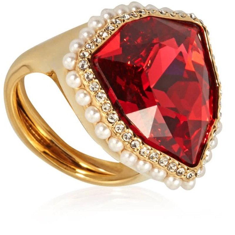 Swarovski SWAROVSKI Plated Red Lucky Goddess Cocktail Ring, Size 50-55 Size ONE SIZE - 3 Thumbnail