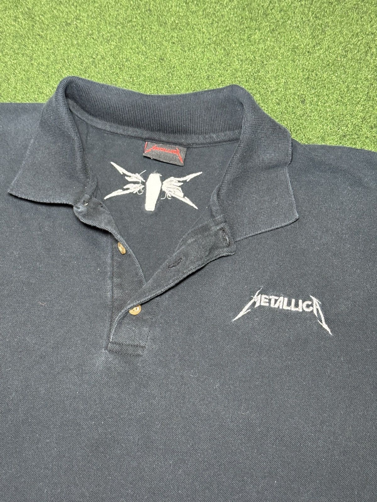Metallica × Vintage Vintage 90s Metallica Metal Grunge Rare Polo Band Shirt Size US XXL / EU 58 / 5 - 2 Thumbnail