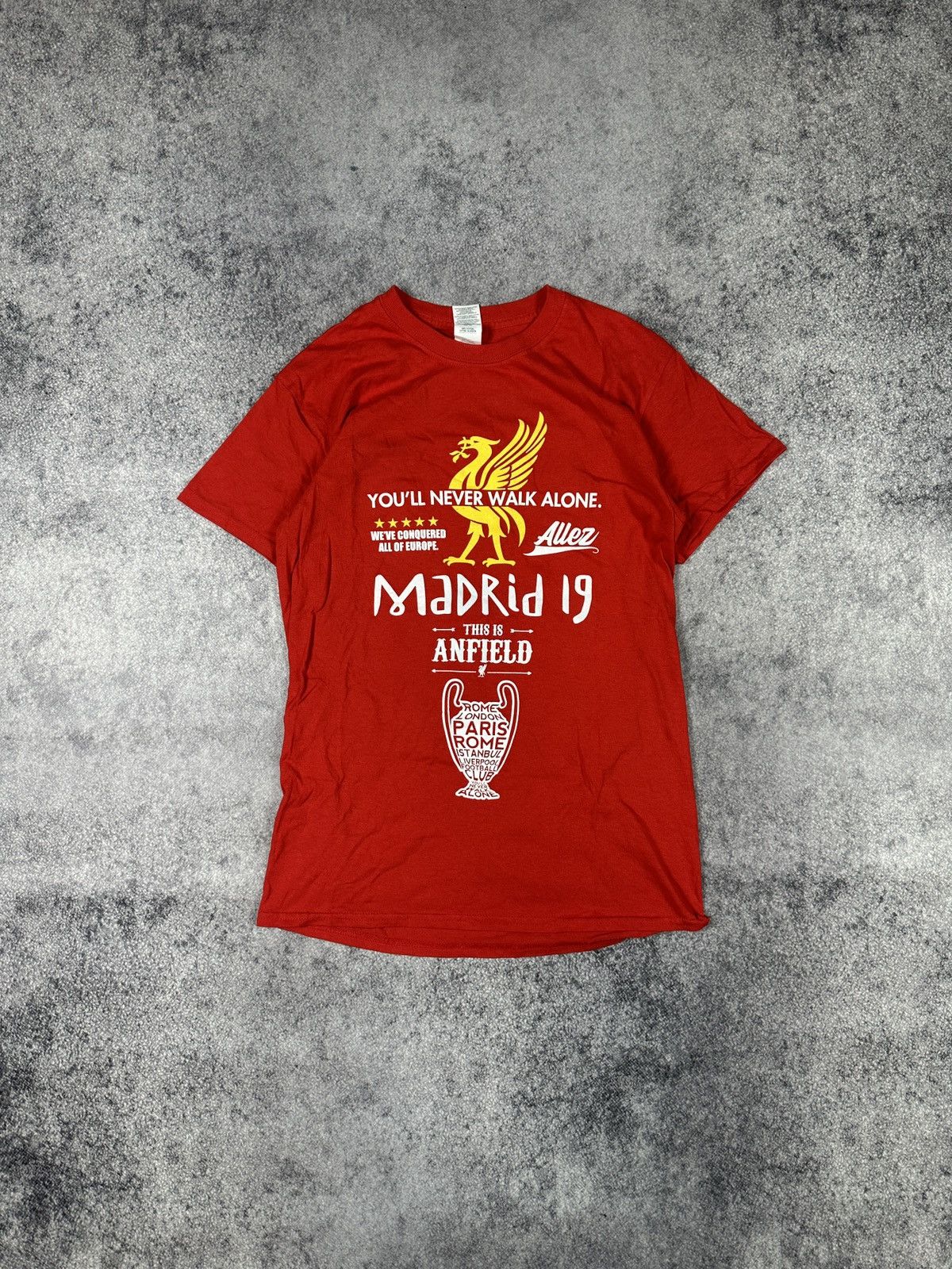 Vintage Liverpool UEFA Final 2019 T-shirt Streetwear football S Size US S / EU 44-46 / 1 - 1 Thumbnail