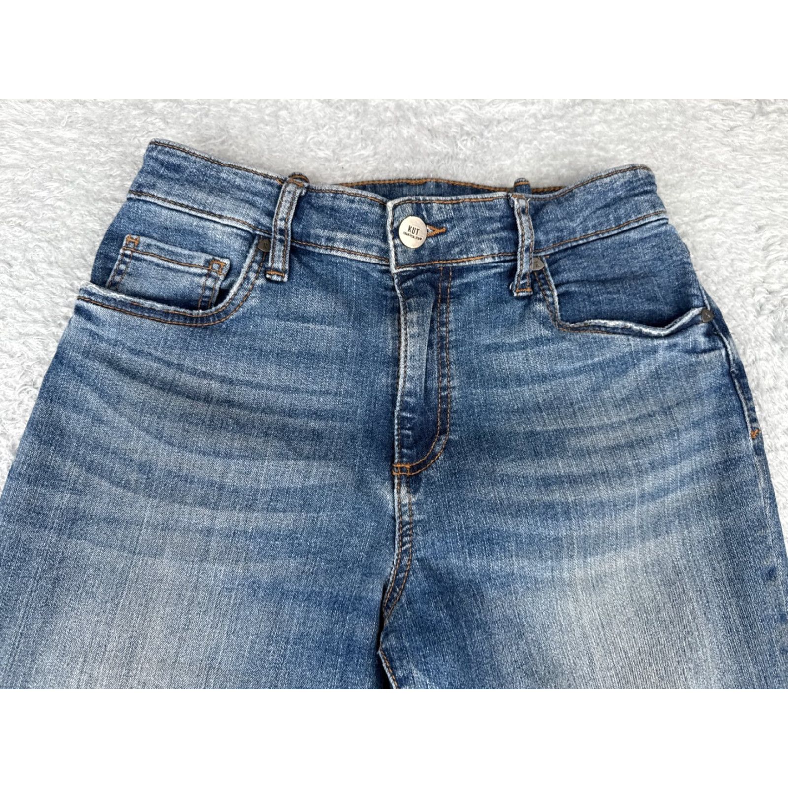 Vintage Kut From The Kloth Jeans Womens 6 Blue Denim High Rise Crop Straight 26x25 Size 28" / US 6 / IT 42 - 4 Thumbnail