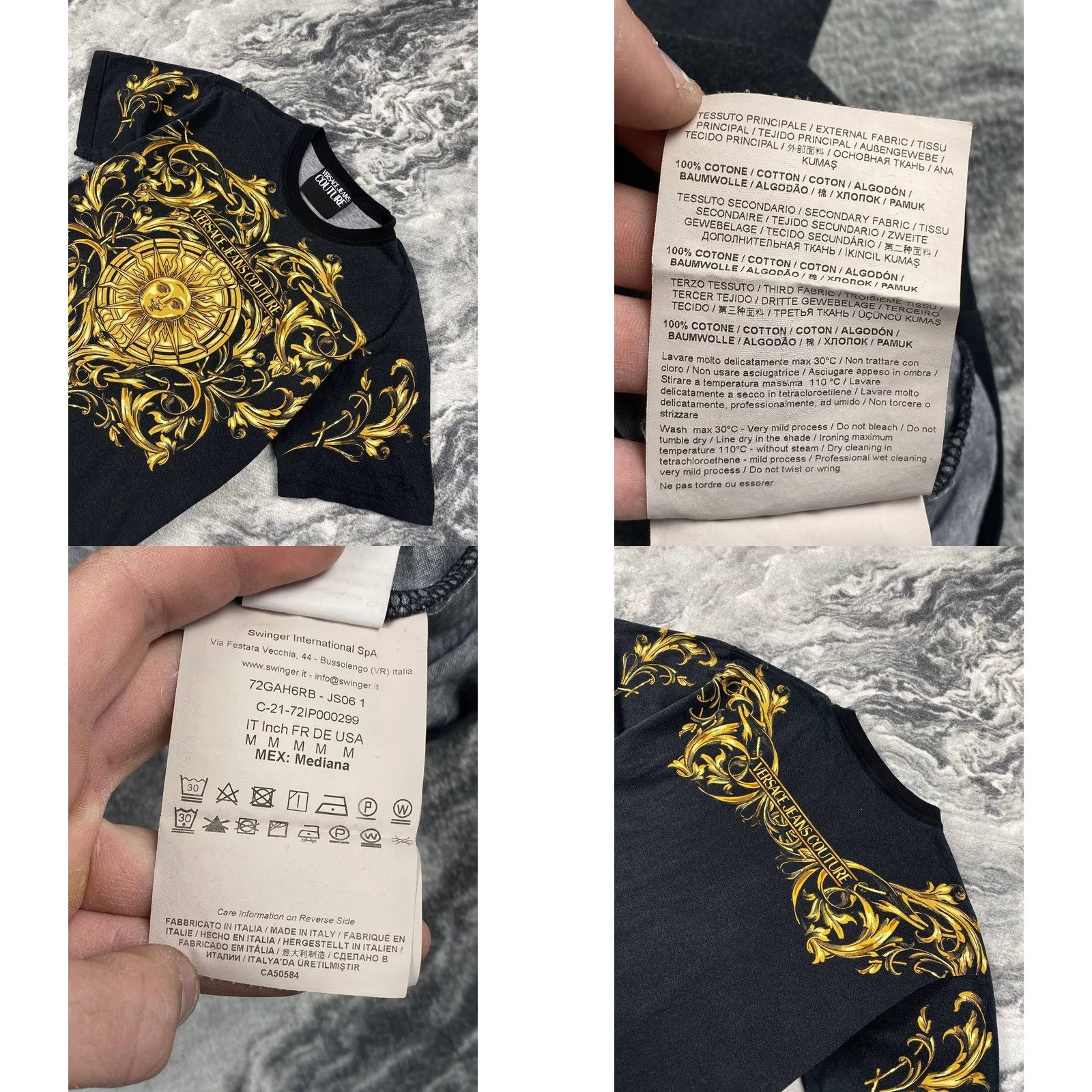 Versace Jeans Couture Versace Jeans Couture Baroque Logo T Shirt Men Size M Black Size US M / EU 48-50 / 2 - 8 Thumbnail