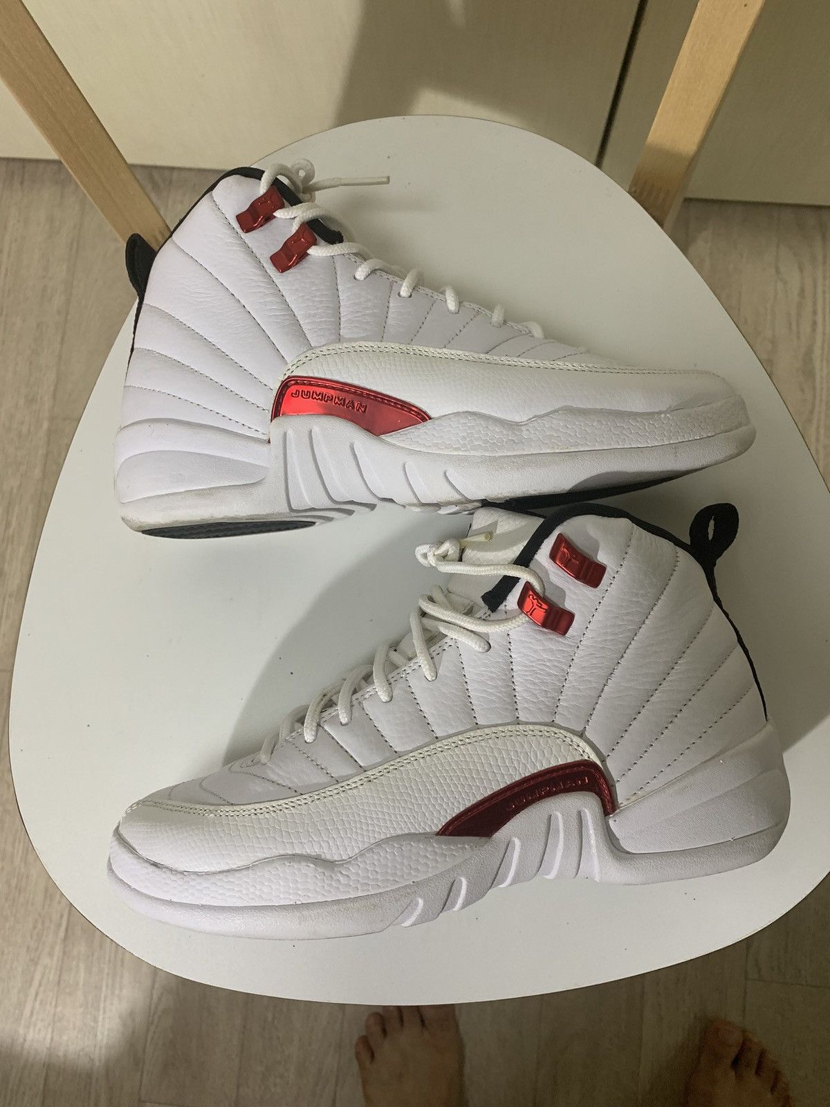 Nike Nike Air Jordan 12 Retro Twist White Red Size 5.5 Size US 5.5 / EU 38 - 2 Thumbnail