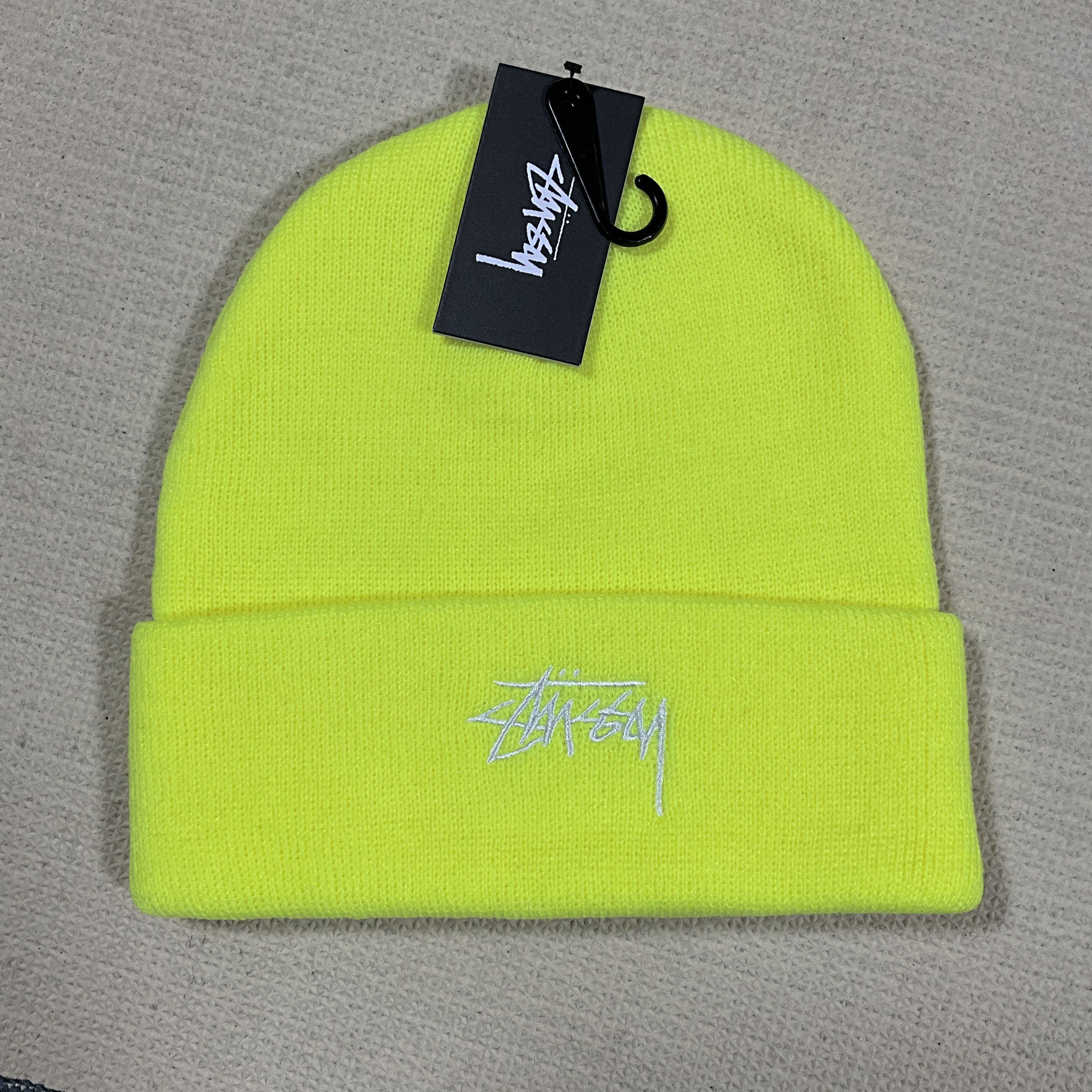 Stussy STUSSY STOCK CUFF BEANIE HAT / SAFETY YELLOW Size ONE SIZE - 1 Thumbnail