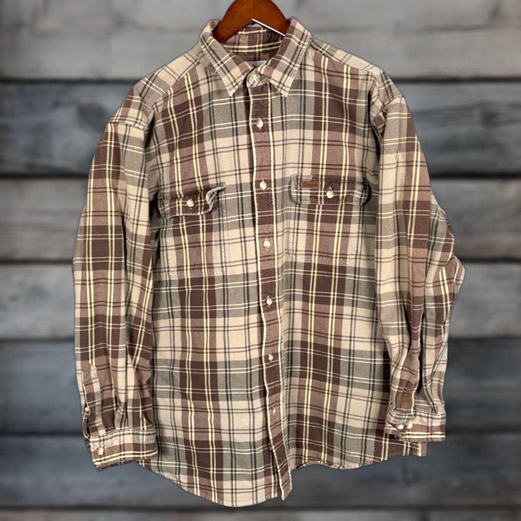 Carhartt Carhartt Flannel Shirt Men's XL Brown Plaid Heavyweight S129PTN Workwear, Button-Up, Long Sleeve Size US XL / EU 56 / 4 - 1 Thumbnail