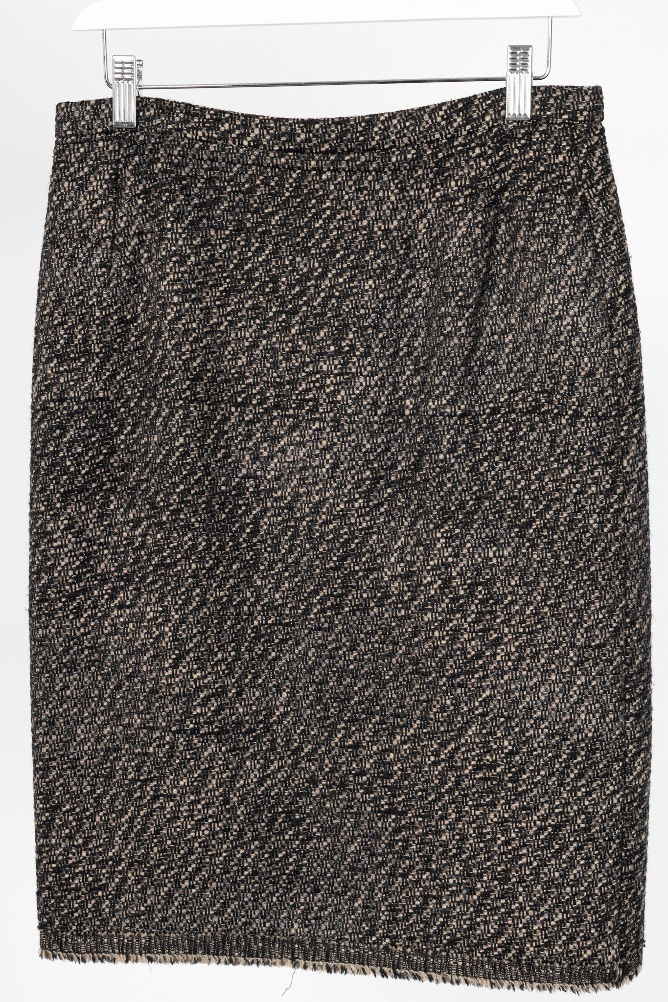 Oscar De La Renta Oscar de la Renta AW07 Runway Brown Wool-Tweed Fringe Skirt Size 30" / US 8 / IT 44 - 3 Thumbnail