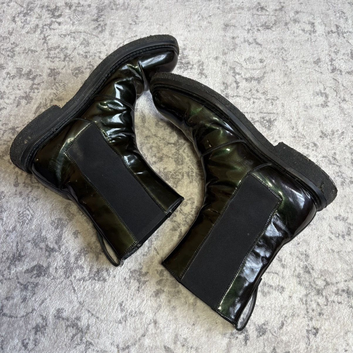Dior Dior Homme AW08 Lumiere Du Nord Patent Leather Chelsea Boots Size US 11 / EU 44 - 7 Thumbnail