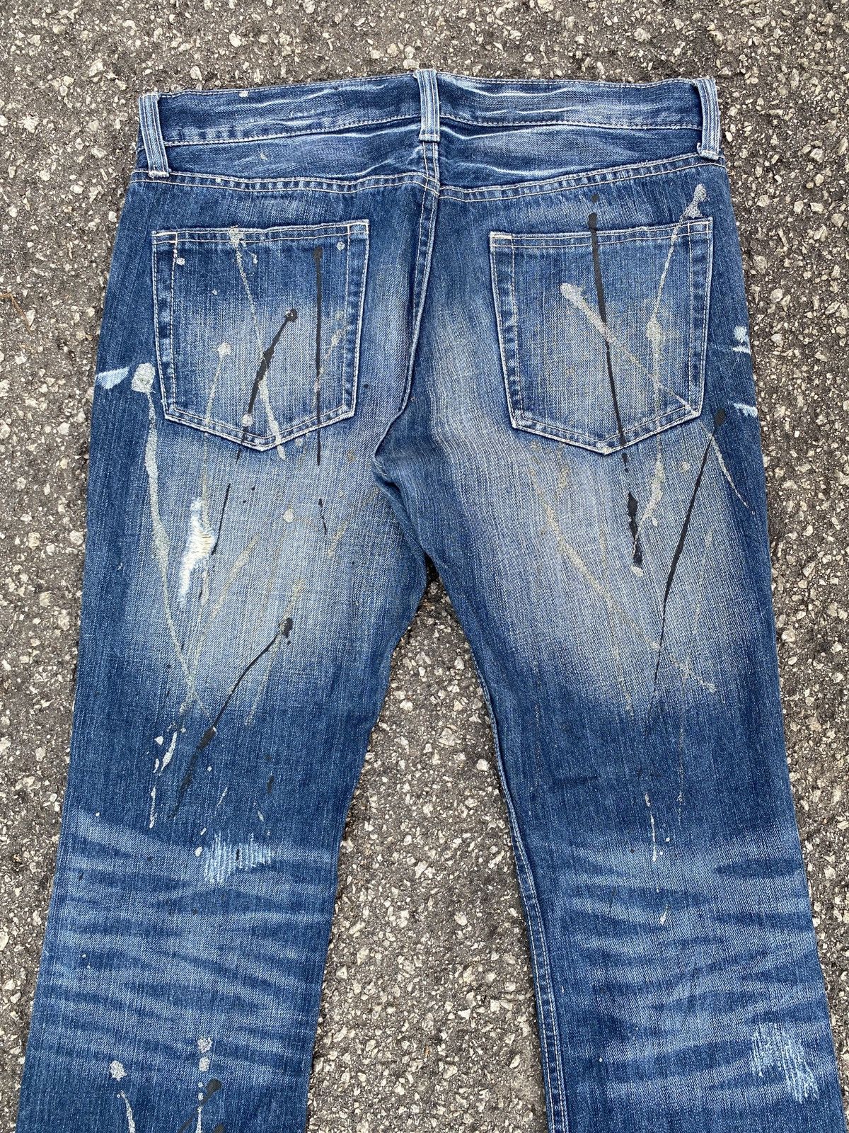 If Six Was Nine × Tornado Mart Unbranded Distressed Splatter Flare Denim Size US 33 - 10 Thumbnail