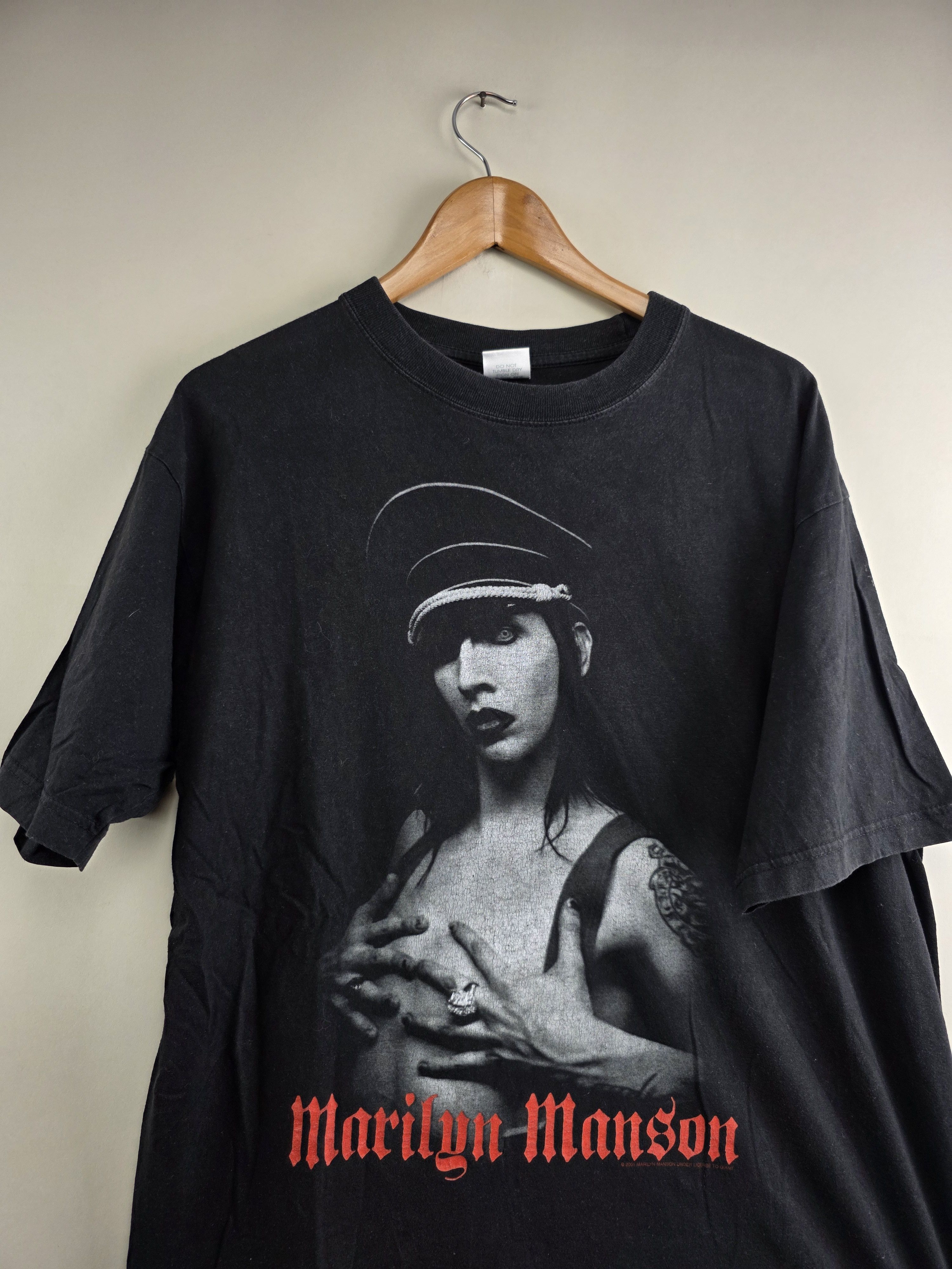 Band Tees × Marilyn Manson × Vintage 2001 Marilyn Manson Hollywood XL 23" 28.5" Size US XL / EU 56 / 4 - 2 Thumbnail