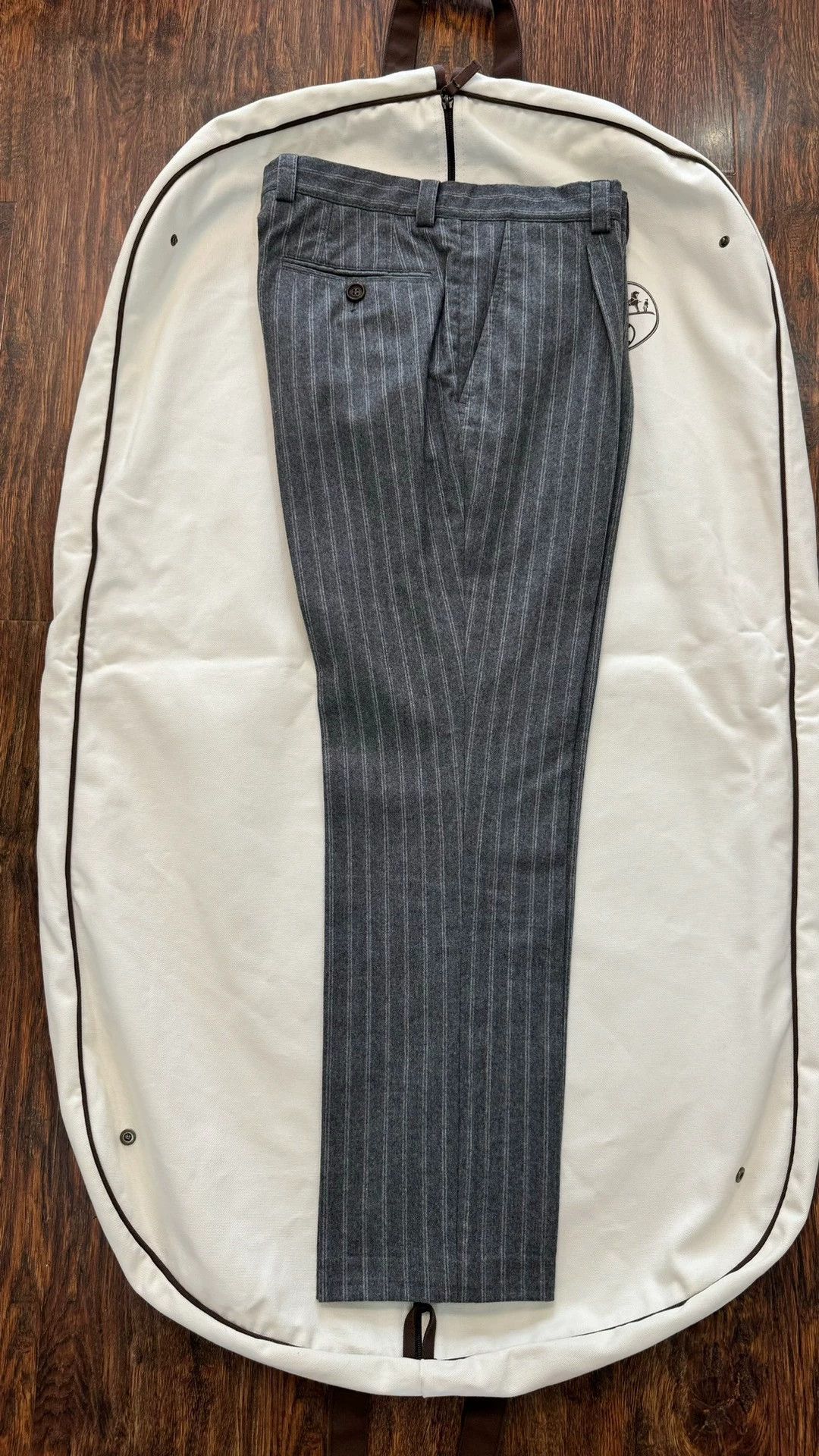 Brunello Cucinelli BC striped wool casual trousers 46 like new Size US 30 / EU 46 - 1 Thumbnail