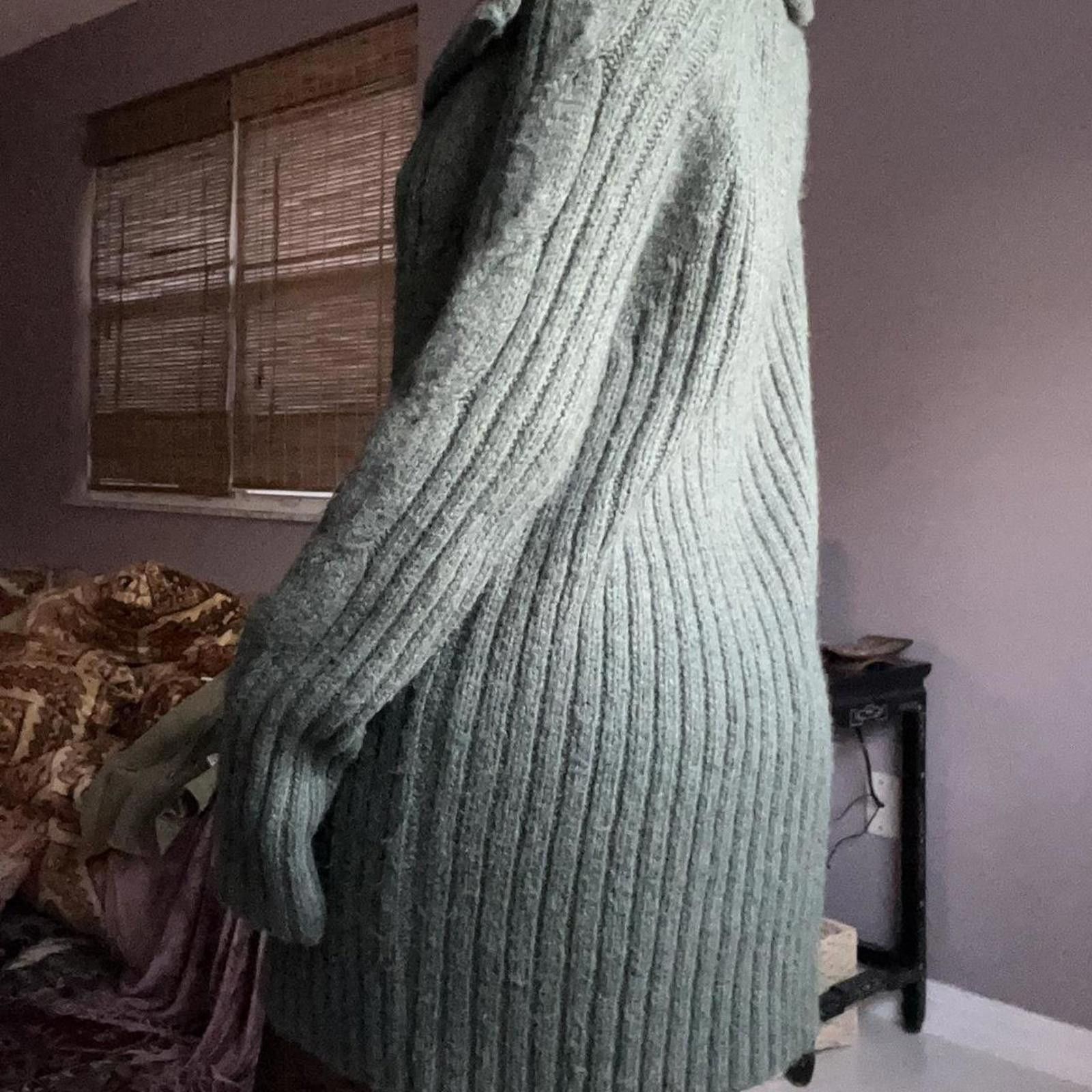 Mossimo Green knit cardigan with button-up front and collar Size XXL / US 16-18 / IT 52-54 - 3 Thumbnail