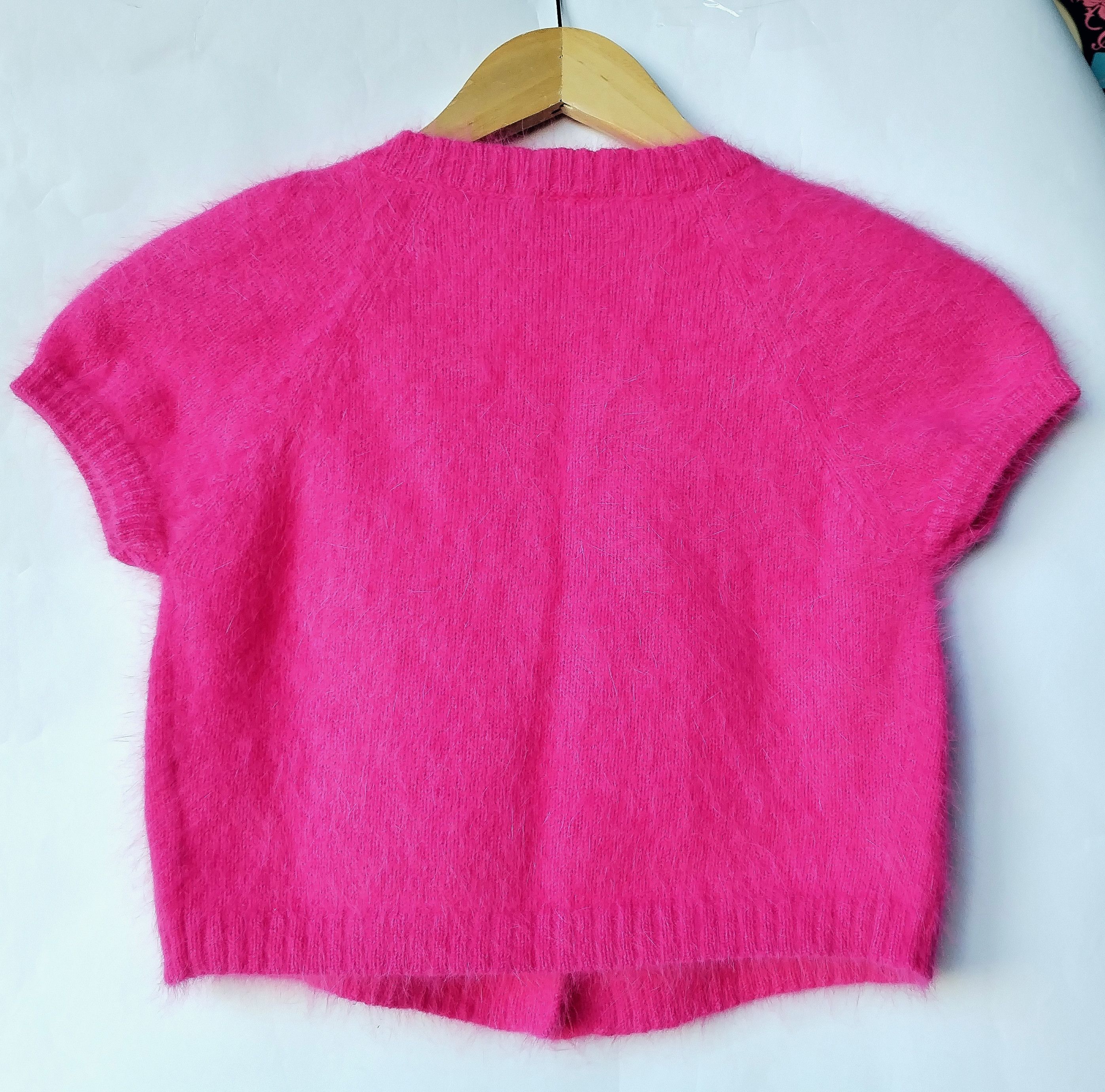 Guizio Fuzzy mohair pink open micro cardigan Size S / US 4 / IT 40 - 10 Thumbnail