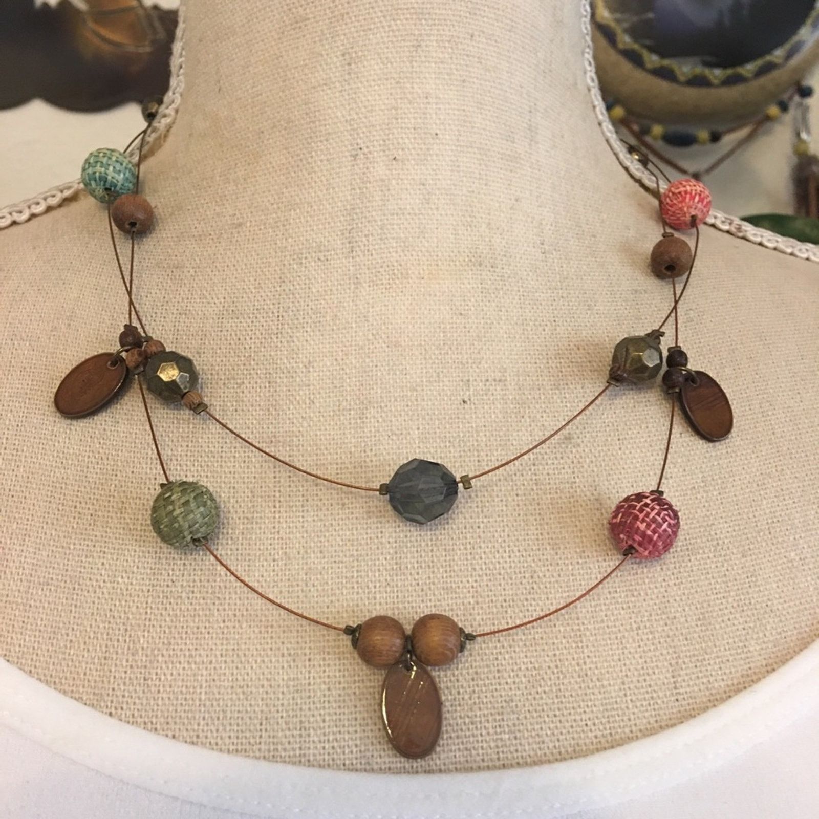 Jewelry Colorful beaded fish line necklace and earring set Size ONE SIZE - 1 Thumbnail