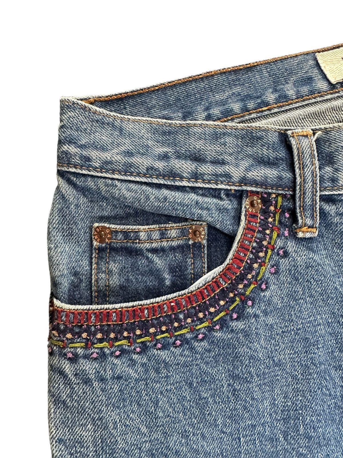 Vintage FW1999 GAP boot cut handcrafted sashiko denim Size US 28 / EU 44 - 8 Thumbnail
