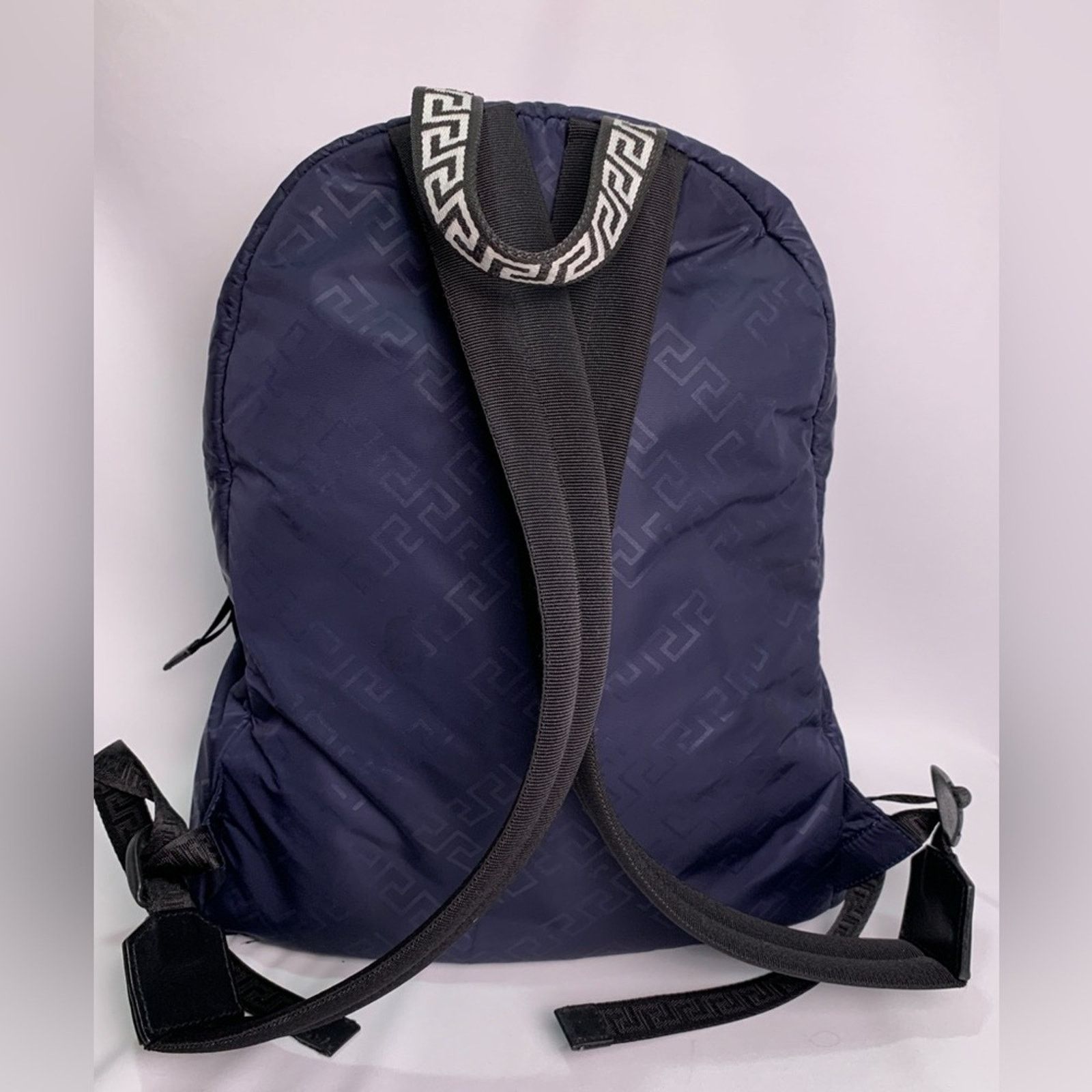 Versace Authentic Versace Navy Blue Backpack RFID chipped Size ONE SIZE - 4 Thumbnail
