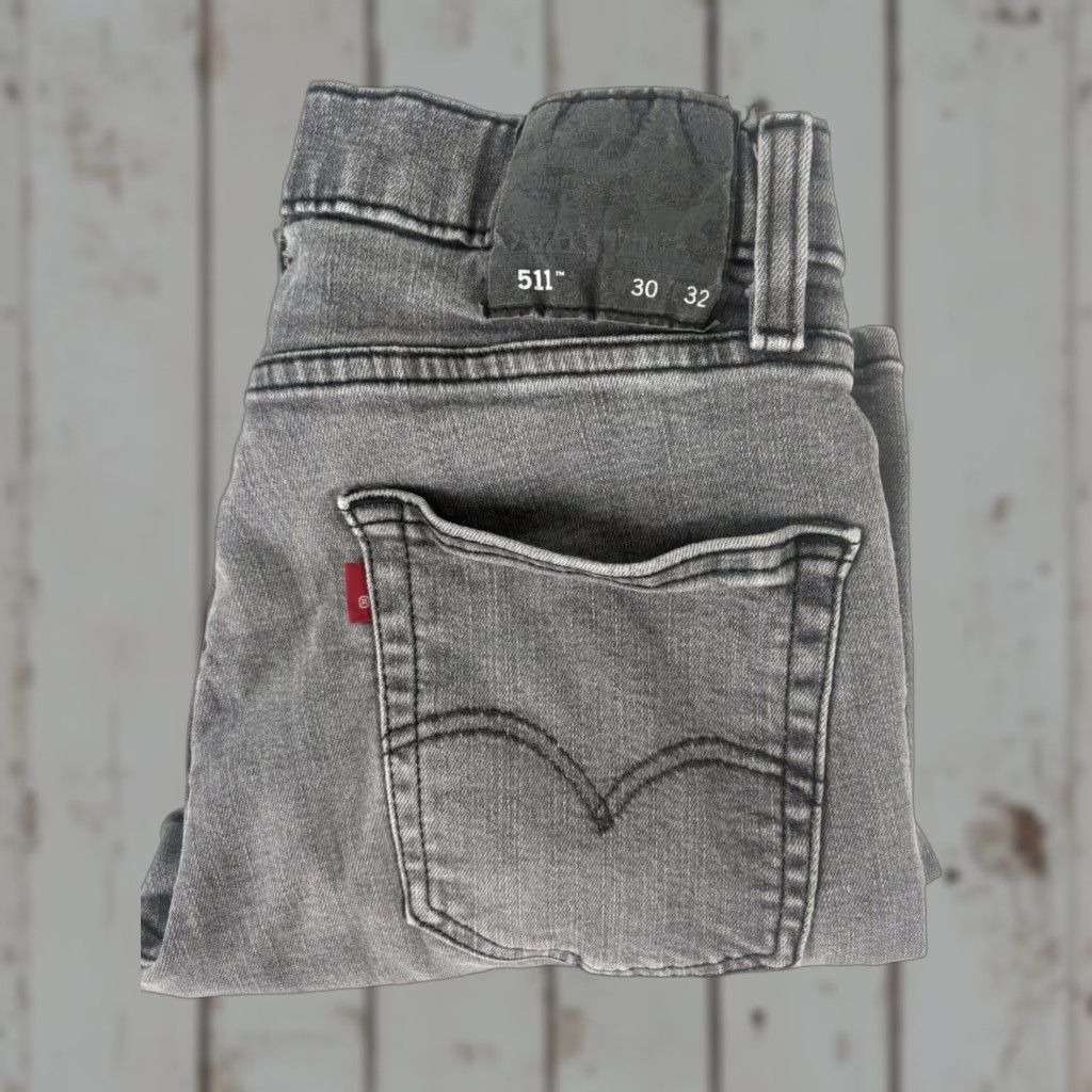Levi's Levi's 511 Distressed Gray Skinny Jeans Men's 30x32 Size US 32 / EU 48 - 1 Thumbnail