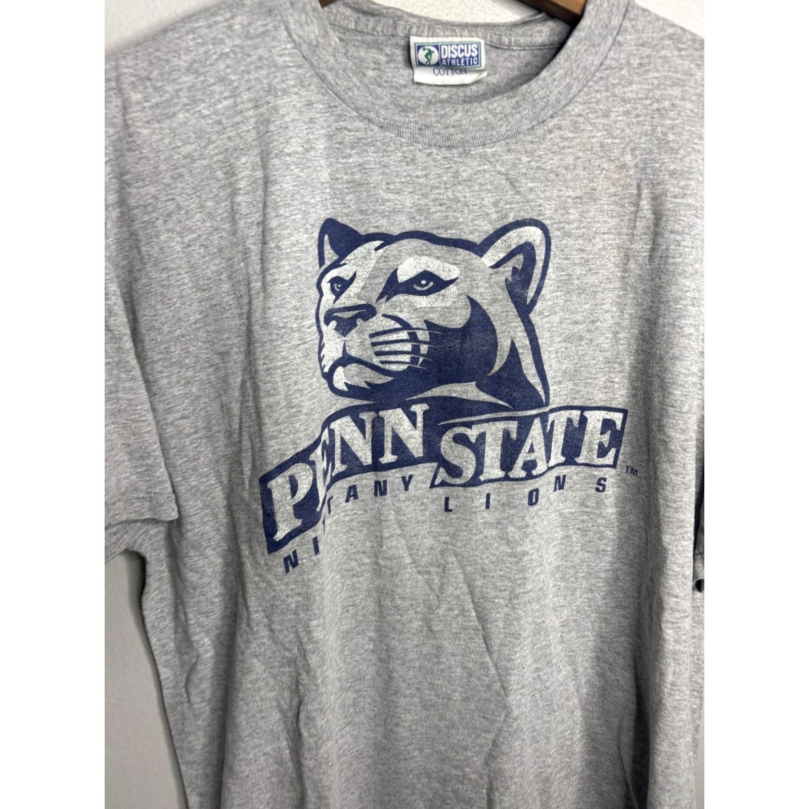 Vintage VINTAGE Penn State Shirt Mens XL Gray Nittany Lions NCAA Tee 90s Athletic Lion Graphic Print Mens Size US XL / EU 56 / 4 - 2 Thumbnail