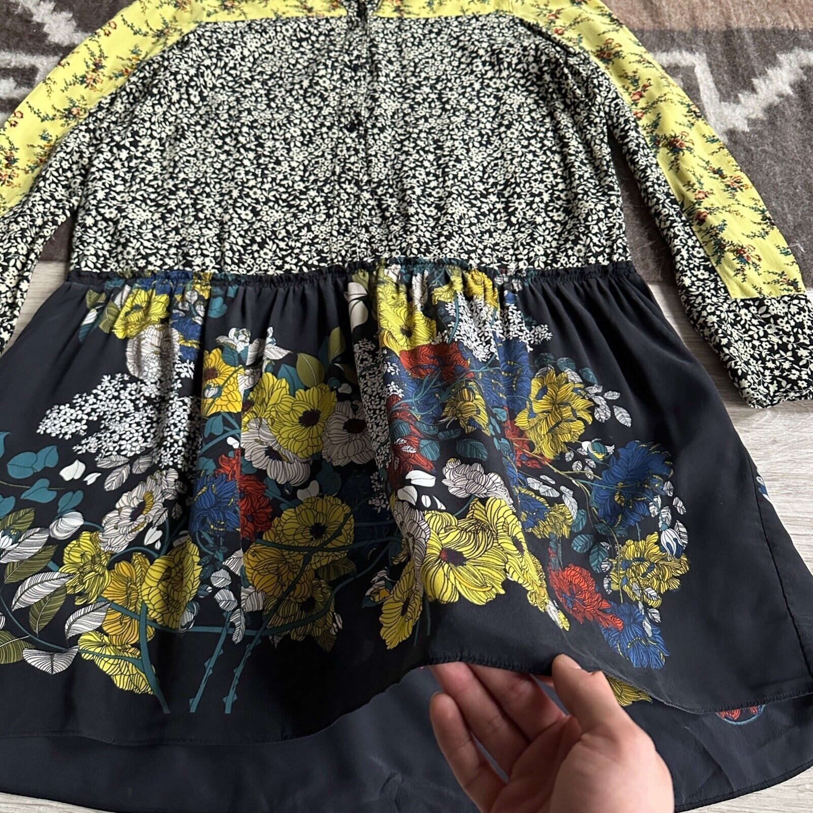 Sandro Sandro Viscose Floral Pattern Summer Boho Dress 8488AC Size M / US 6-8 / IT 42-44 - 4 Thumbnail