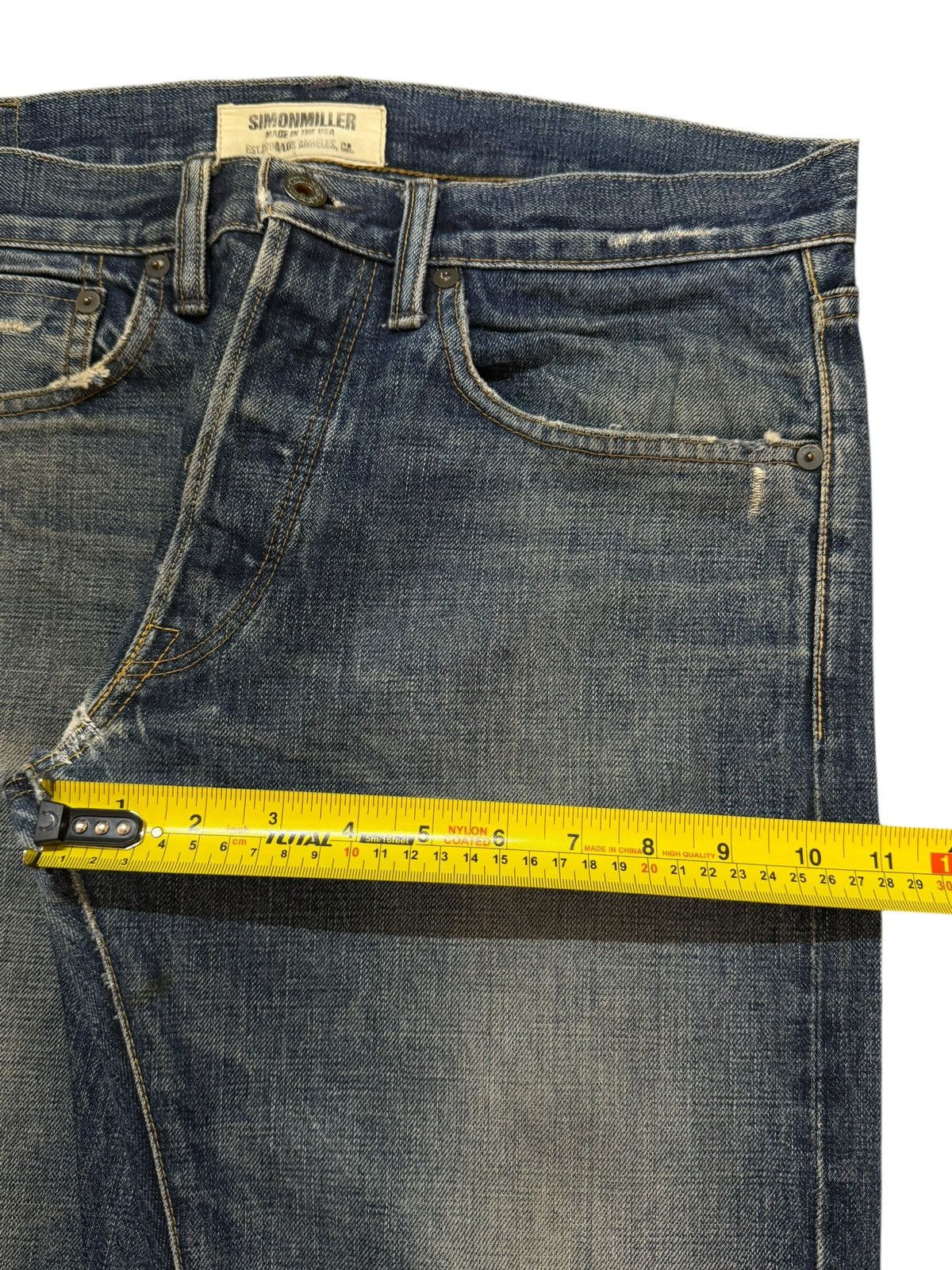 Simon Miller Vintage 90s Usa Simon Miller Selvedge Blue Faded Wash Jeans Size US 32 / EU 48 - 15 Thumbnail