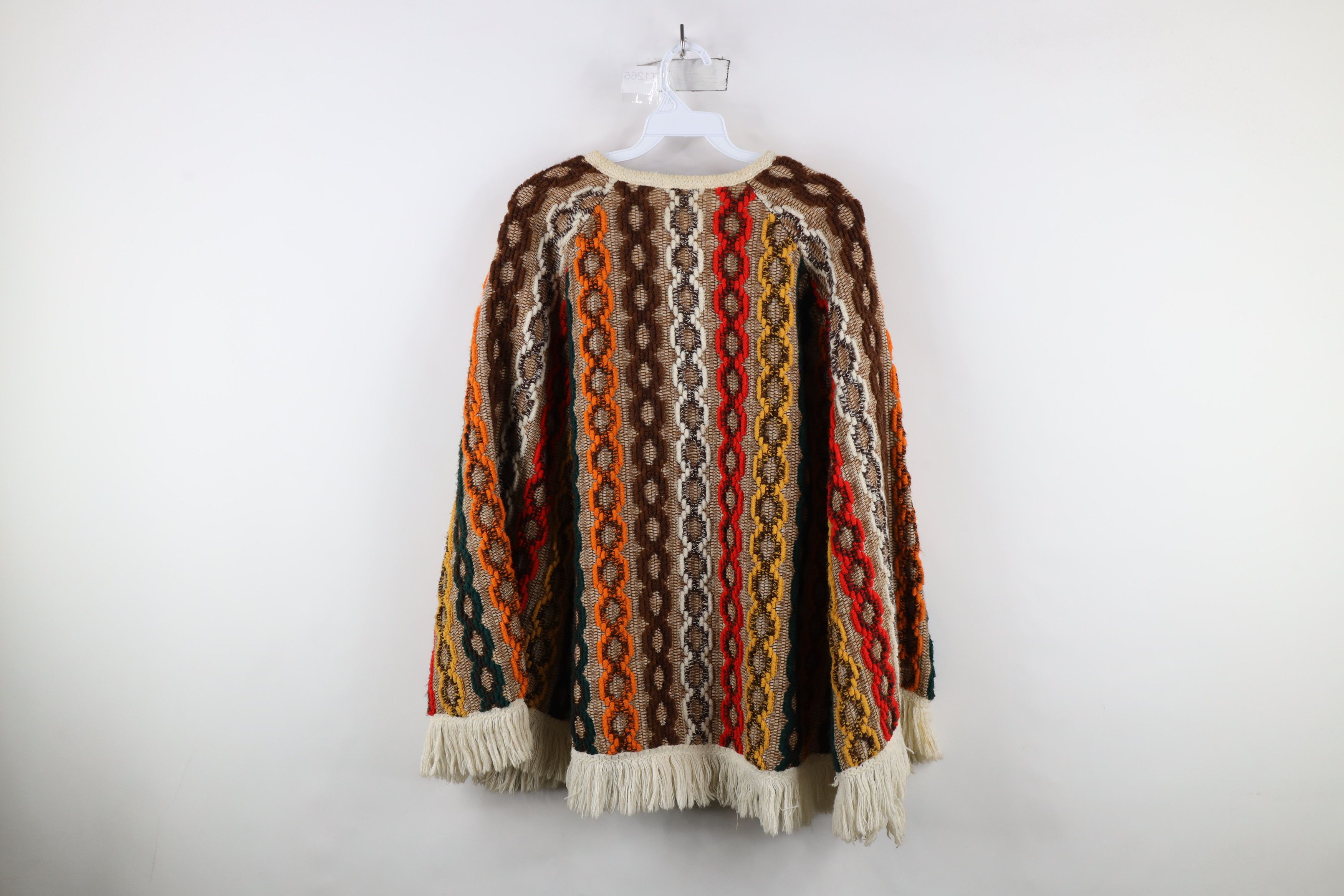 Vintage Vintage 60s 70s Mid Century Modern Sweater Cape Cardigan Size ONE SIZE - 12 Thumbnail