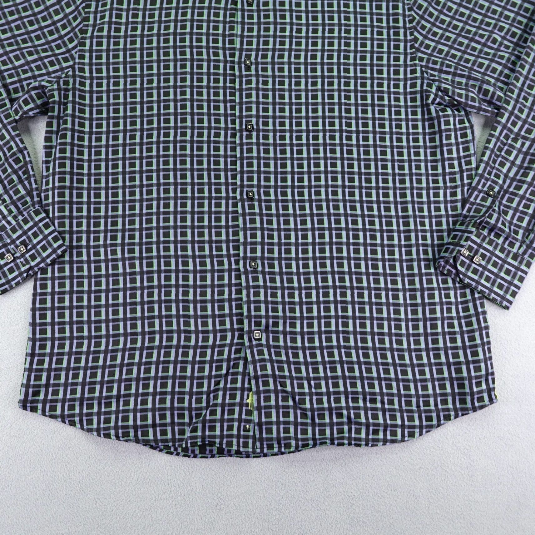 Luchiano Visconti VINTAGE Luchiano Visconti Plaid Button Up Shirt Men Large Black Regular Fit Long Sleeve Size US L / EU 52-54 / 3 - 3 Thumbnail